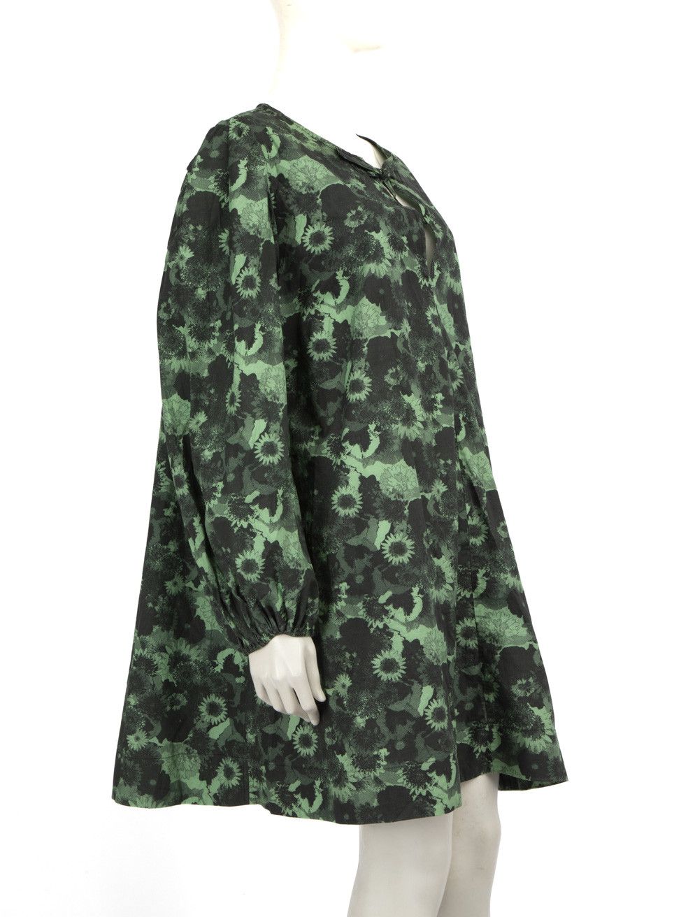 Ganni Green Floral Print Knee-length Dress Size XXL / US 16-18 / IT 52-54 - 2 Thumbnail