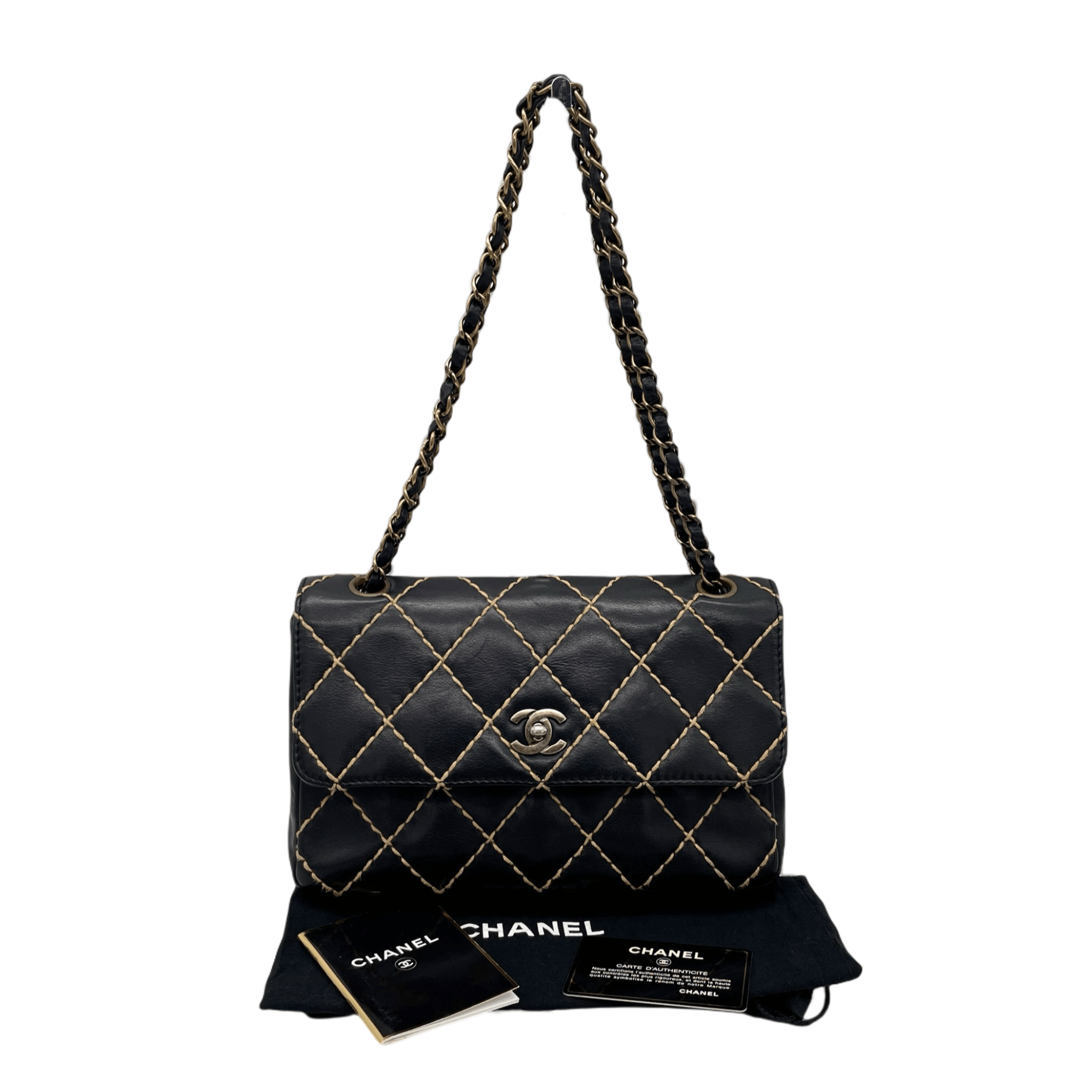 Chanel Chanel Wild Stitch Matelasse Coco Mark Double Chain Single Flap Bag Size ONE SIZE - 4 Thumbnail