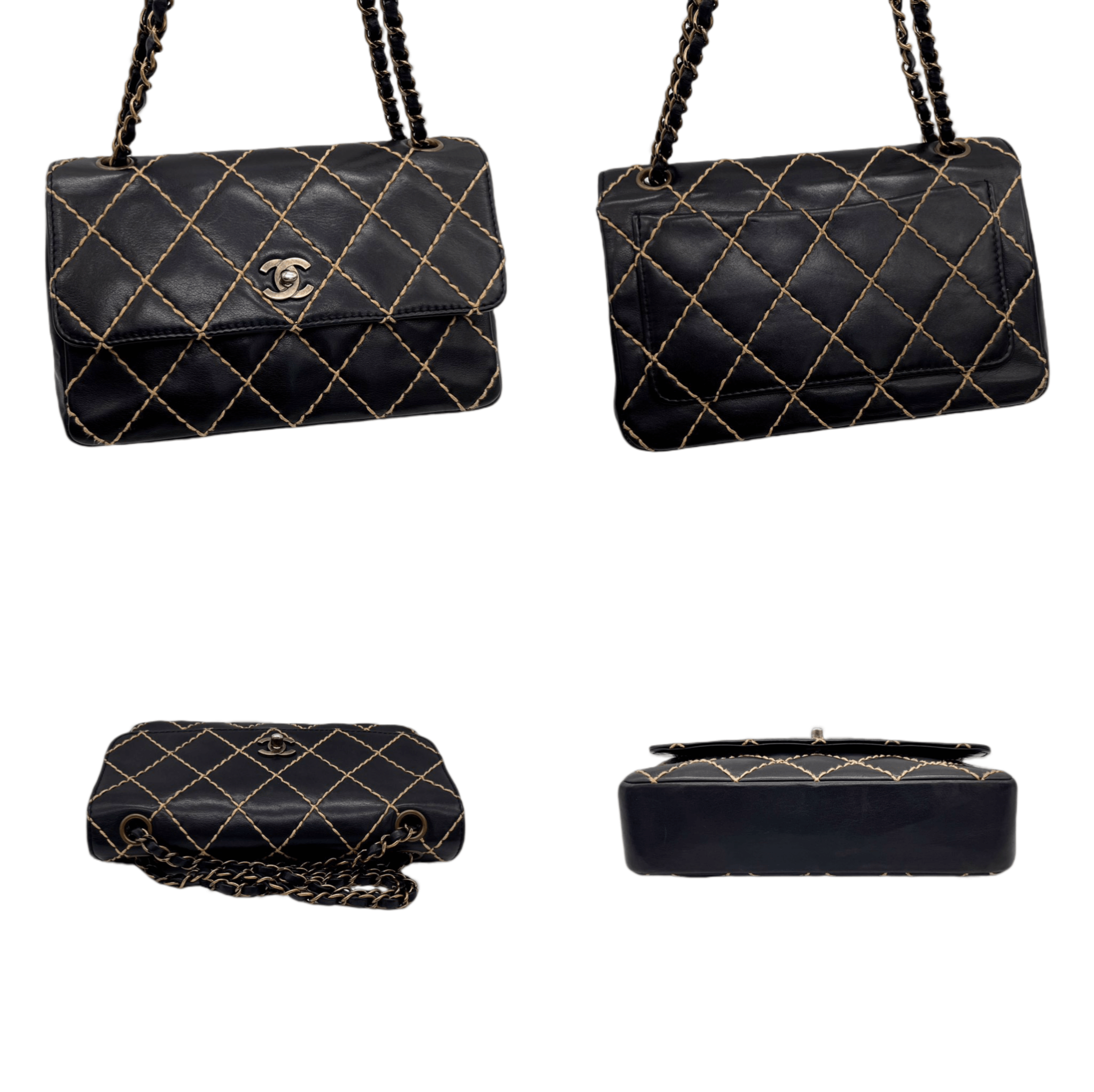 Chanel Chanel Wild Stitch Matelasse Coco Mark Double Chain Single Flap Bag Size ONE SIZE - 5 Thumbnail