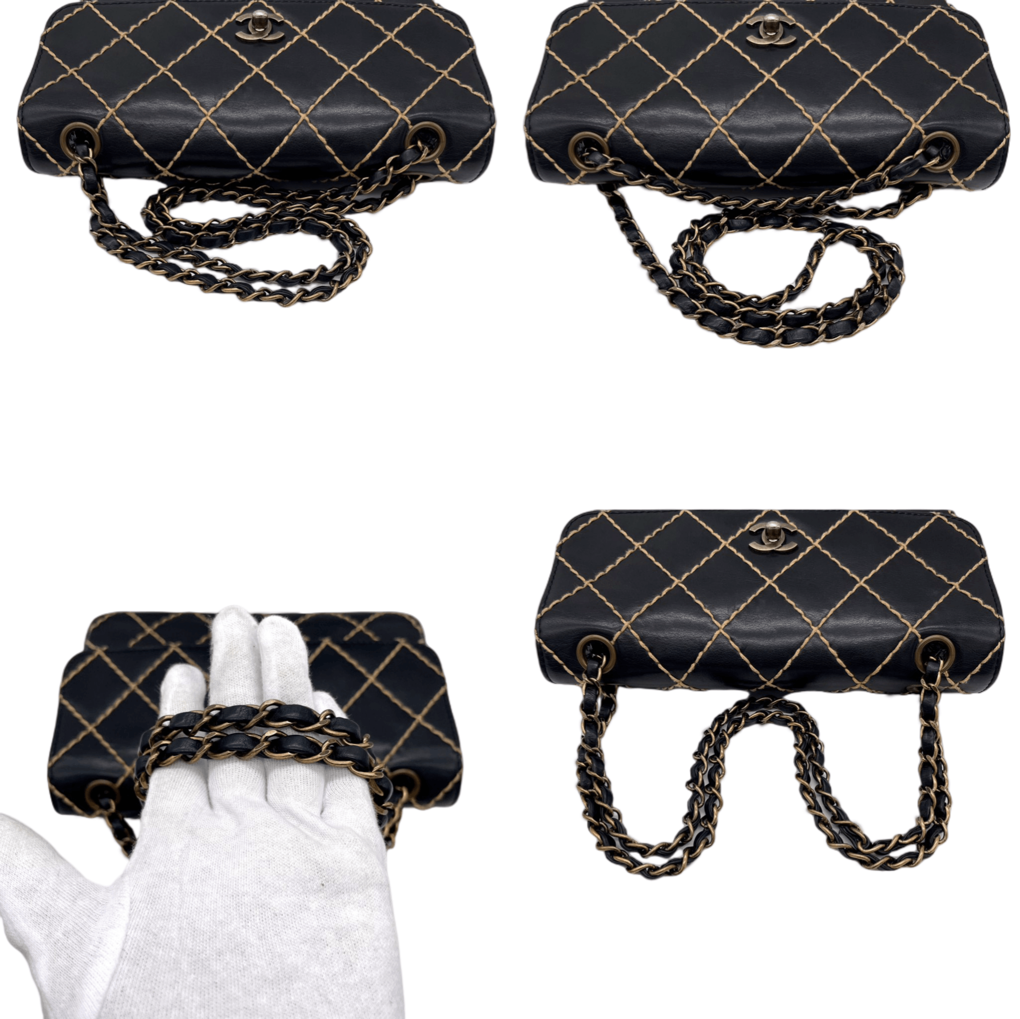 Chanel Chanel Wild Stitch Matelasse Coco Mark Double Chain Single Flap Bag Size ONE SIZE - 8 Thumbnail