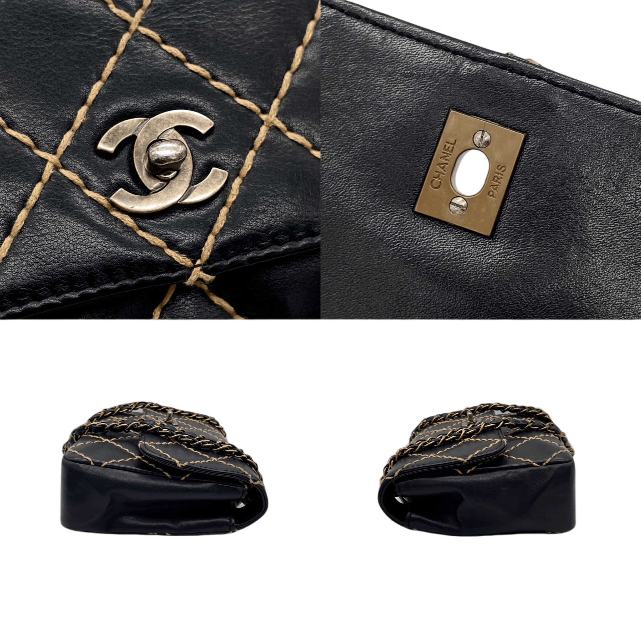 Chanel Chanel Wild Stitch Matelasse Coco Mark Double Chain Single Flap Bag Size ONE SIZE - 9 Thumbnail