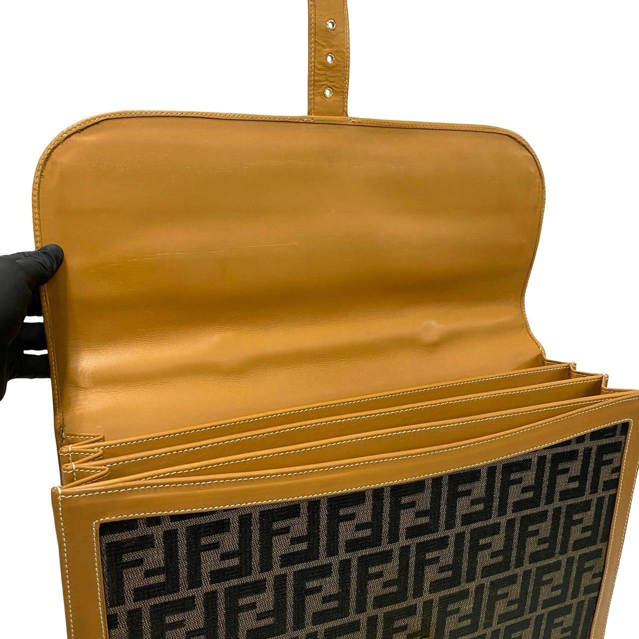 Fendi Fendi Handbag Brown Cotton Size ONE SIZE - 8 Thumbnail