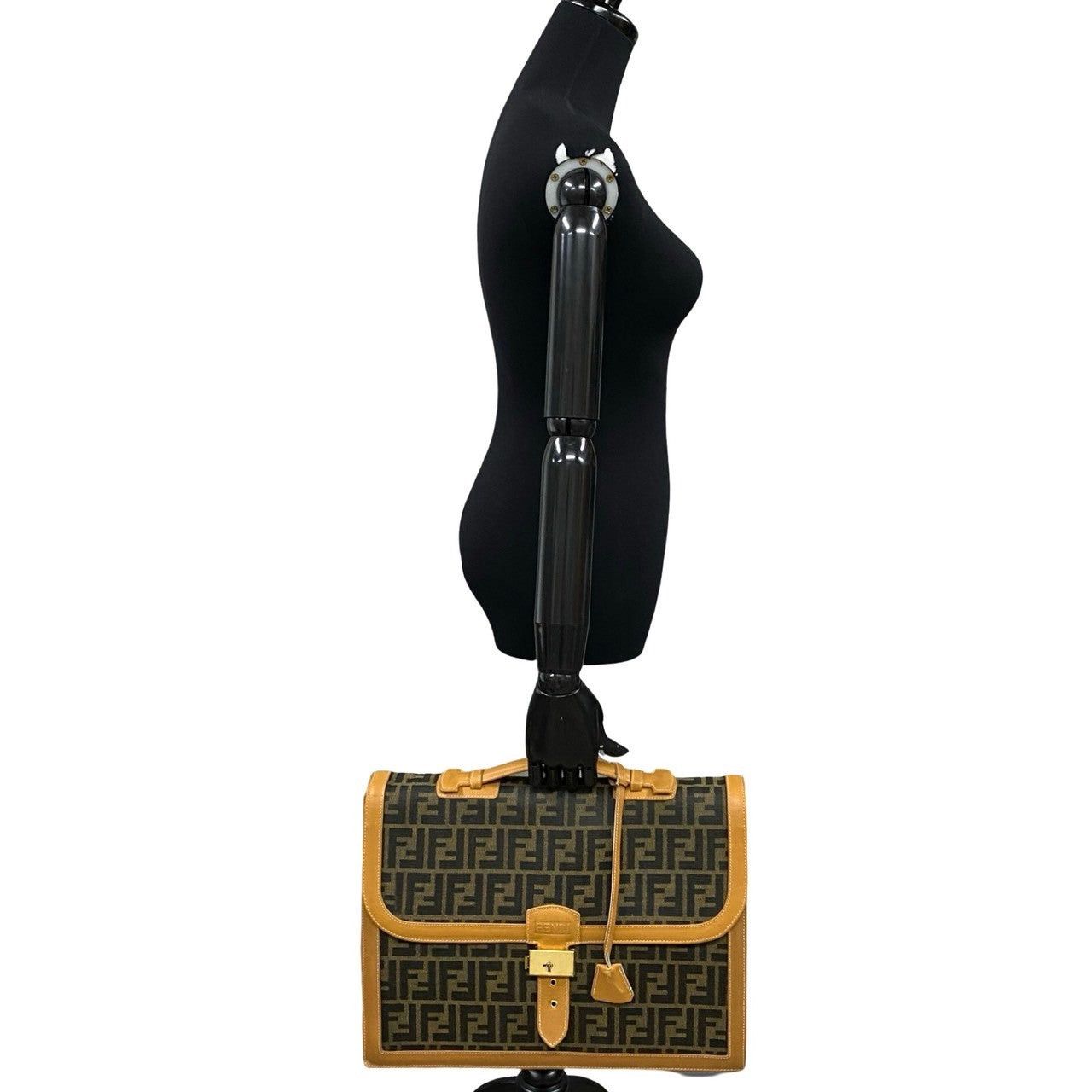 Fendi Fendi Handbag Brown Cotton Size ONE SIZE - 2 Thumbnail