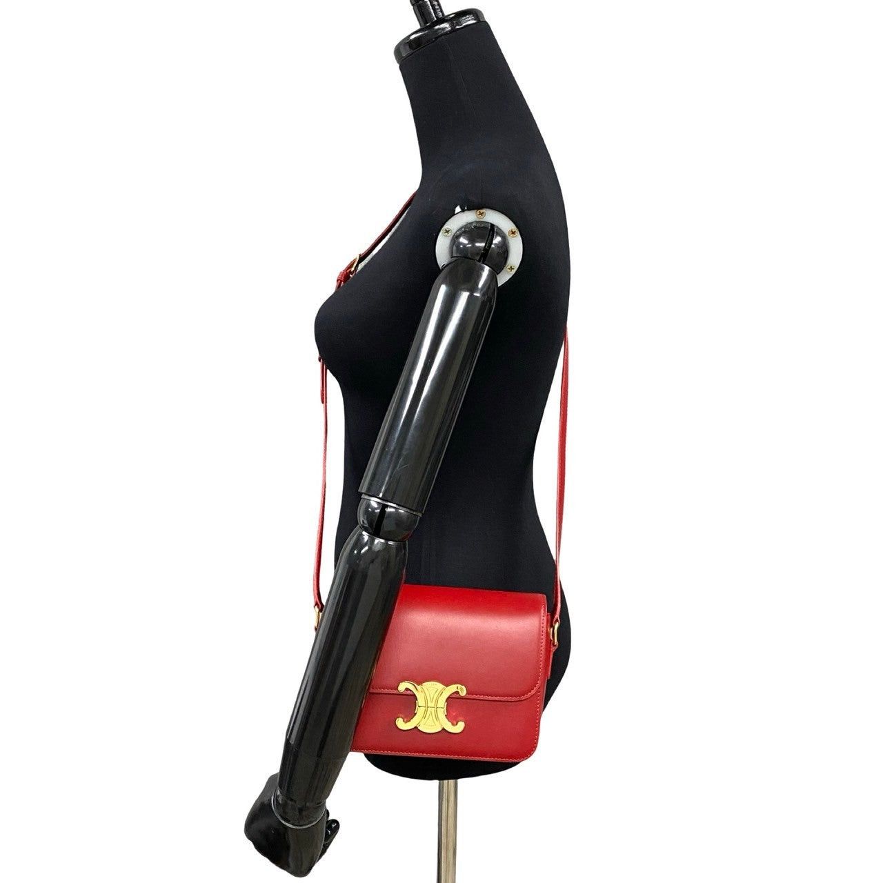 Celine Celine Shoulder Bag Red Leather Size ONE SIZE - 2 Thumbnail