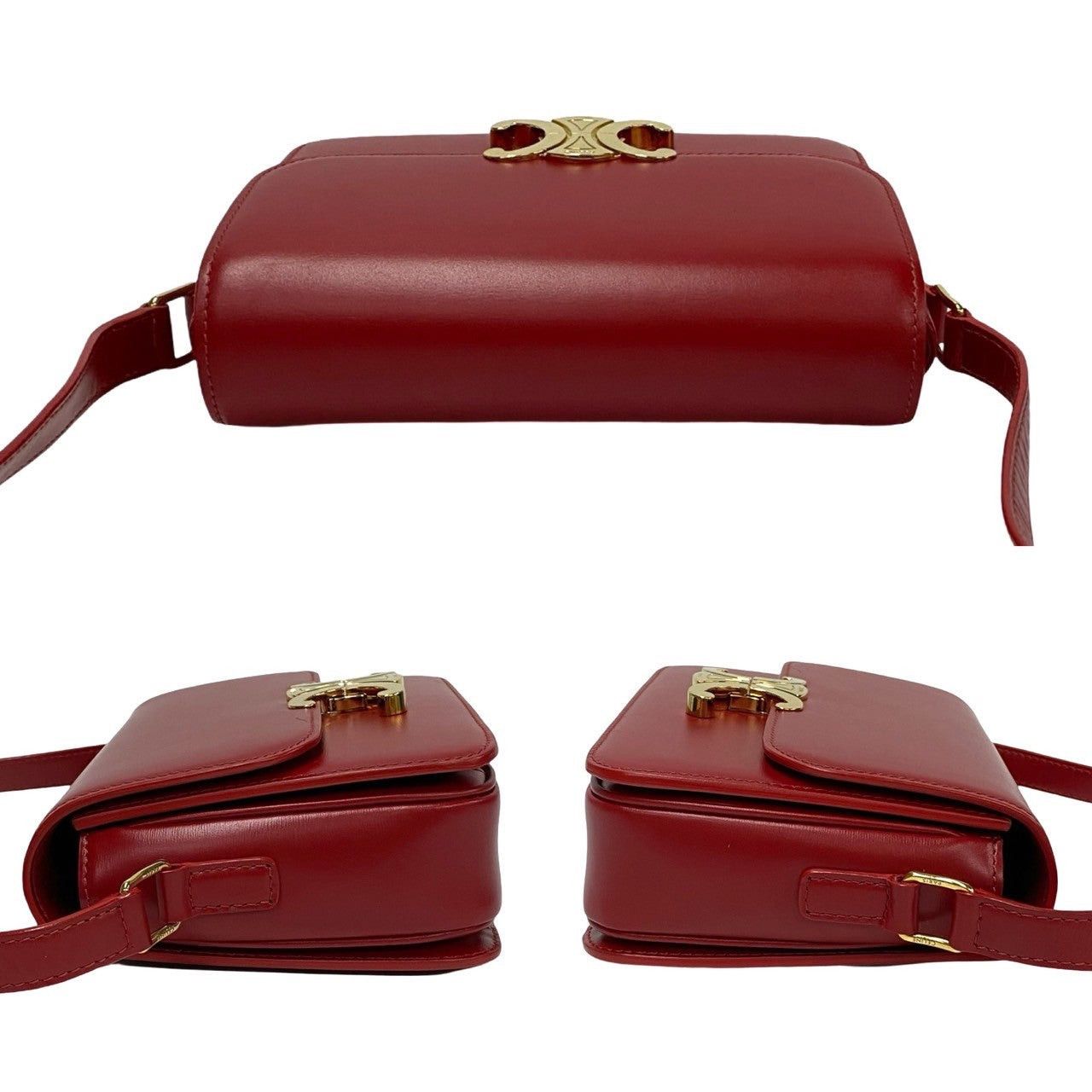 Celine Celine Shoulder Bag Red Leather Size ONE SIZE - 5 Thumbnail