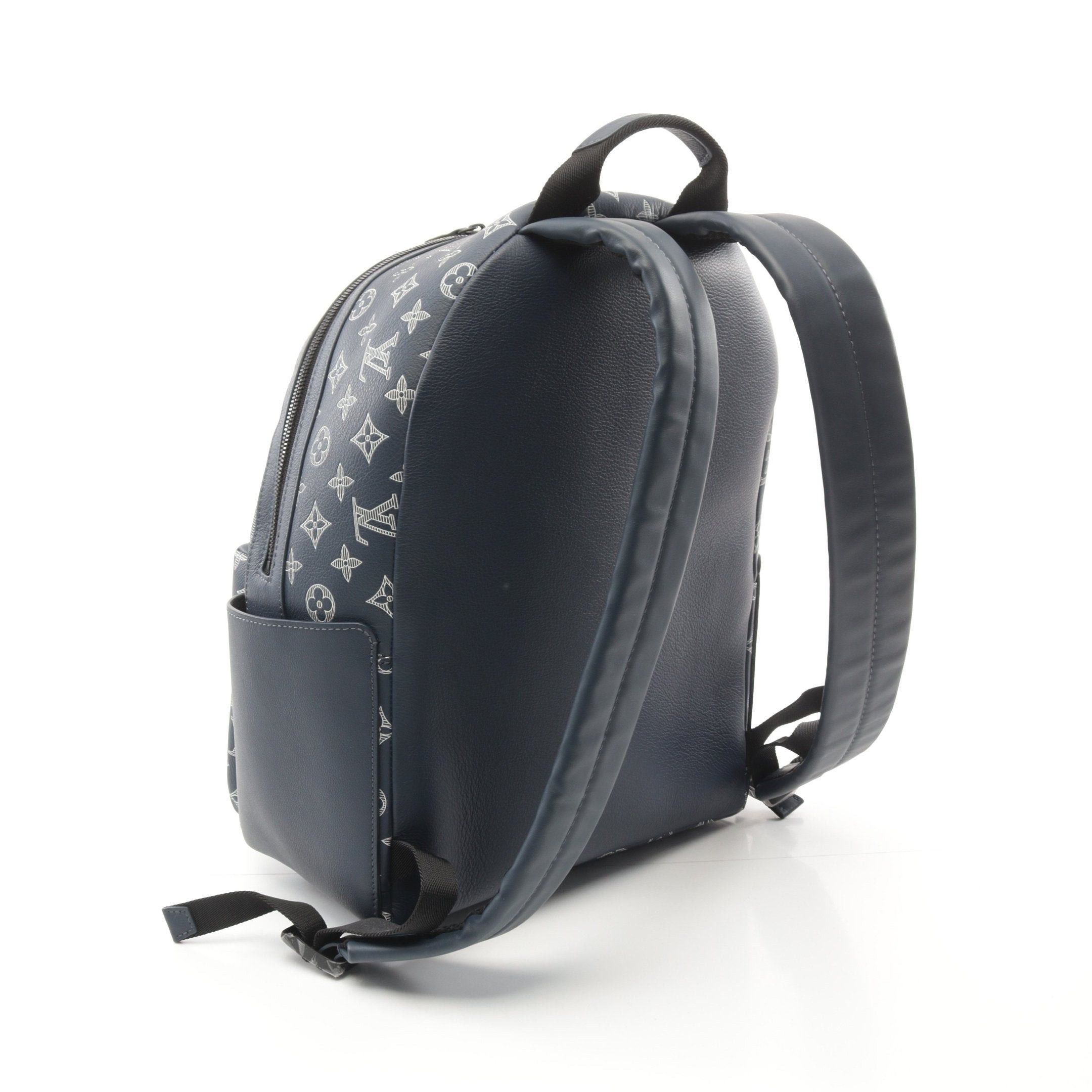 Louis Vuitton Louis Vuitton Discovery Monogram Shadow Backpack Rucksack Leather Navy Size ONE SIZE - 2 Thumbnail