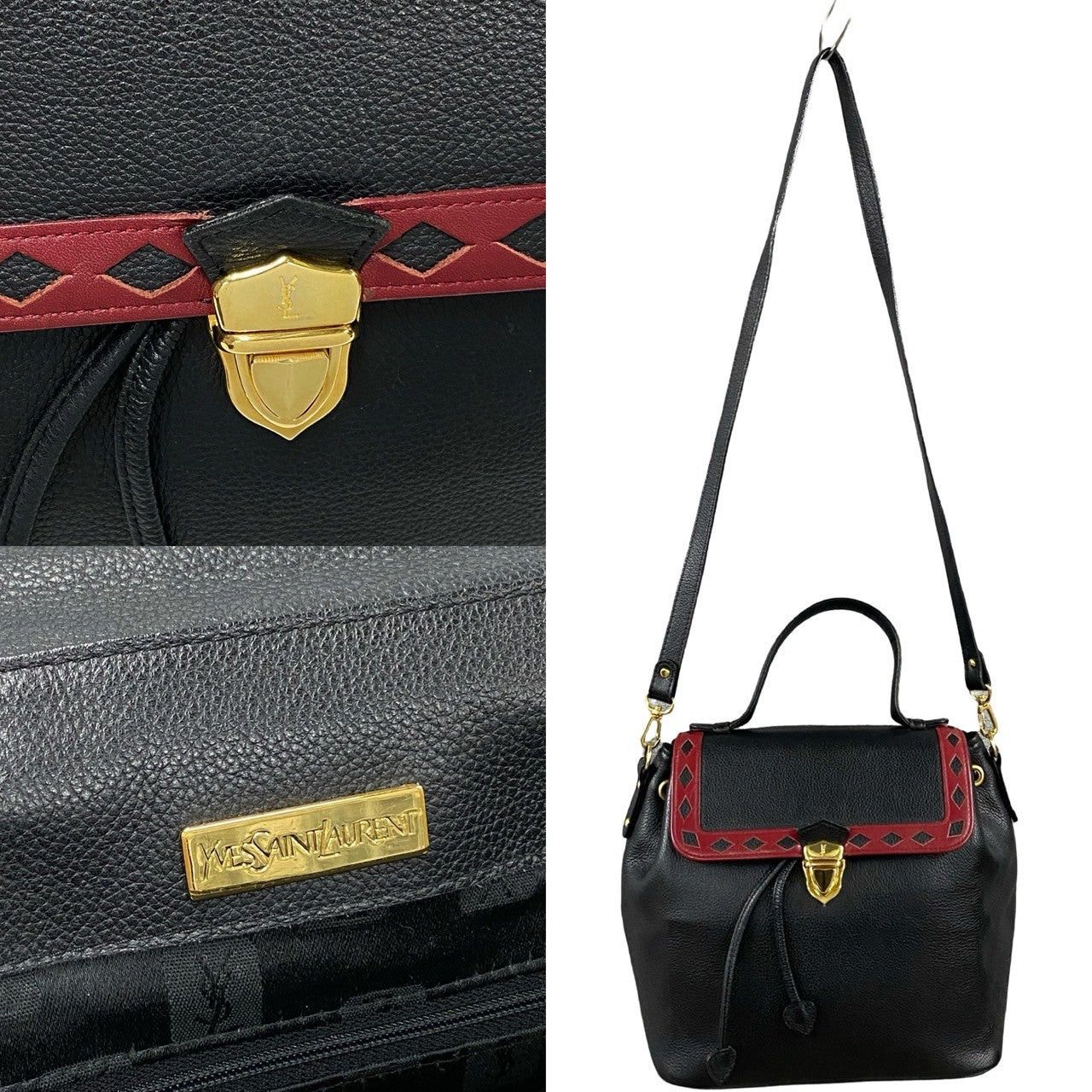 Yves Saint Laurent Yves Saint Laurent Shoulder Bag Black Leather Size ONE SIZE - 3 Thumbnail