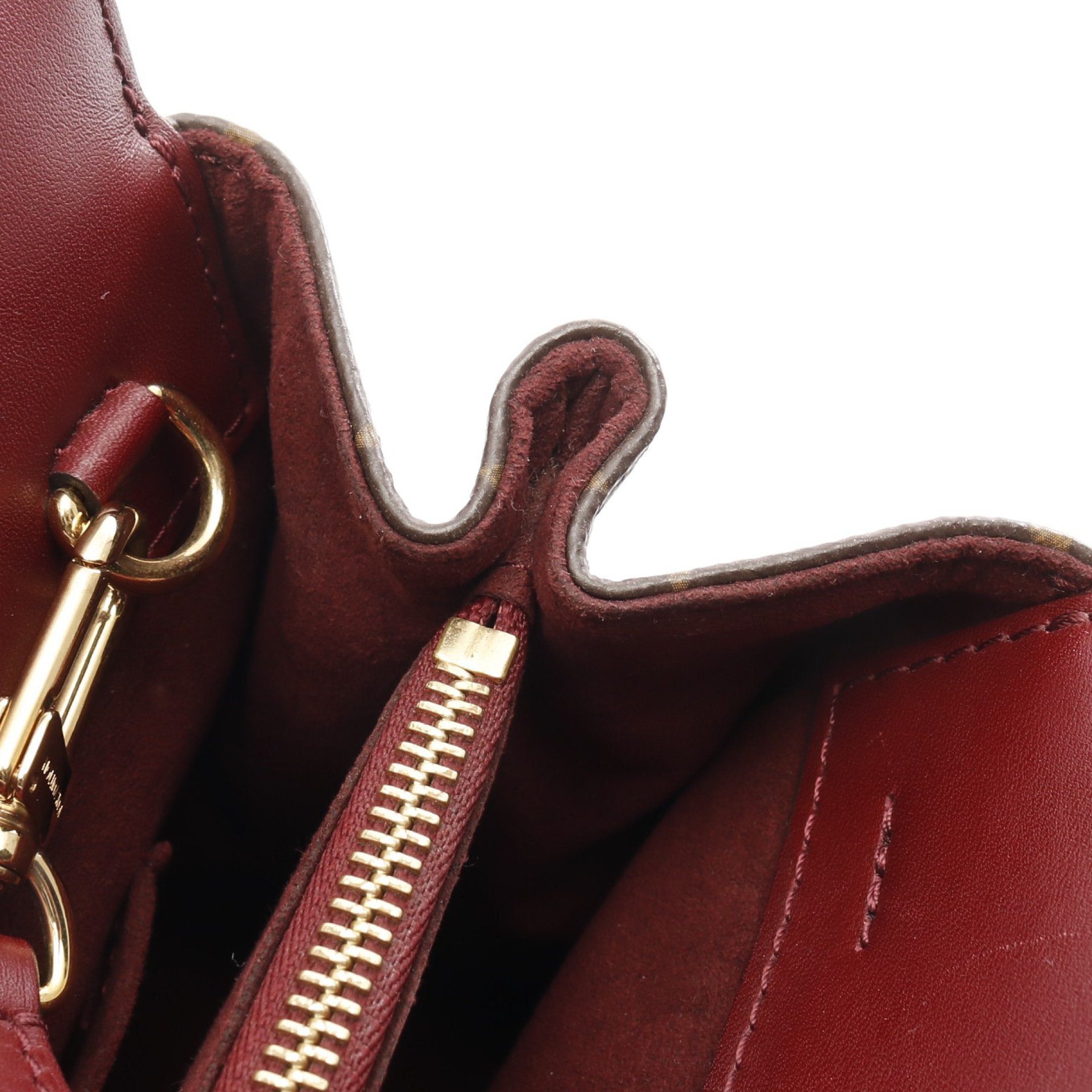Louis Vuitton Venus Monogram Leysin Handbag Leather Brown Bordeaux
