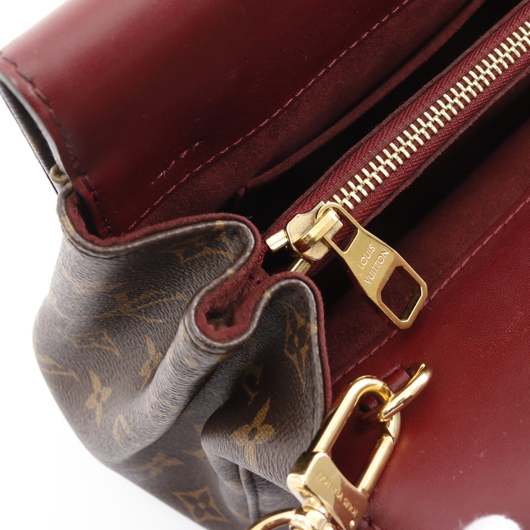 Louis Vuitton Venus Monogram Leysin Handbag Leather Brown Bordeaux