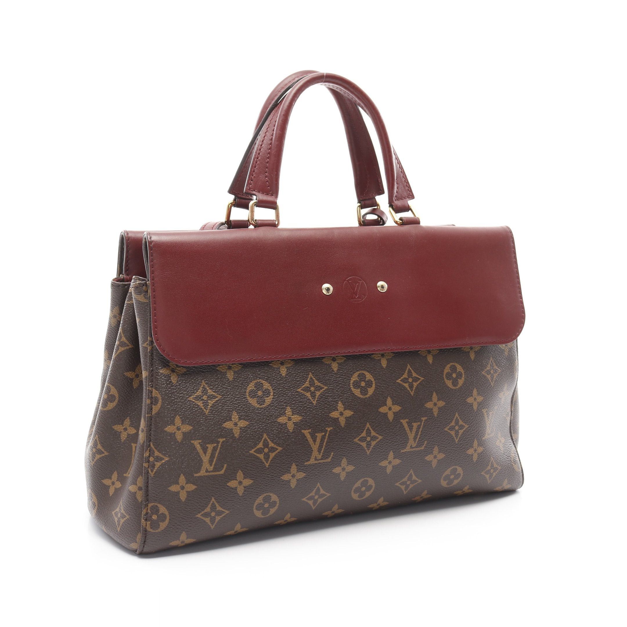 Louis Vuitton Venus Monogram Leysin Handbag Leather Brown Bordeaux