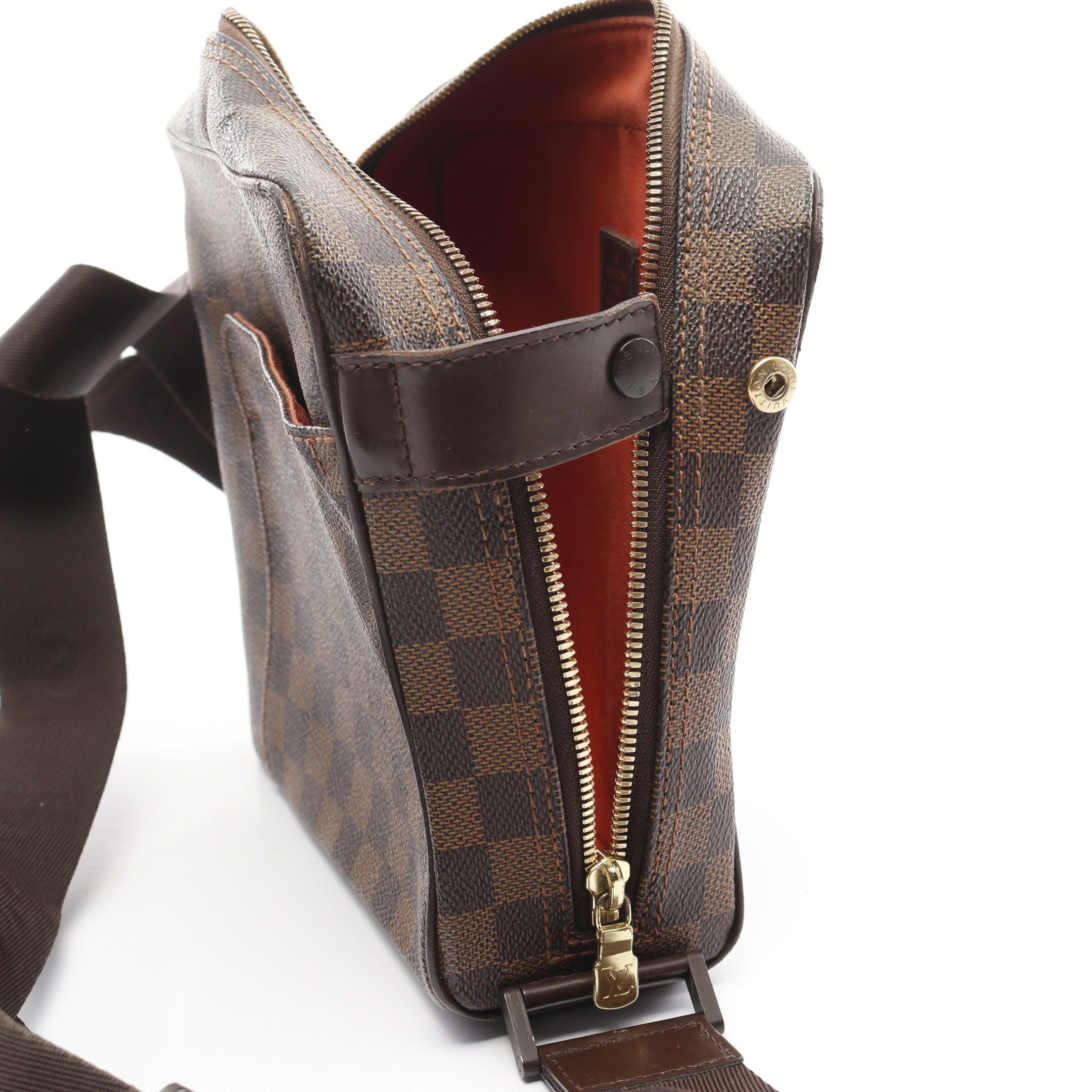 Louis Vuitton Louis Vuitton Olaf Pm Damier Ebene Shoulder Bag Leather Brown Size ONE SIZE - 7 Thumbnail