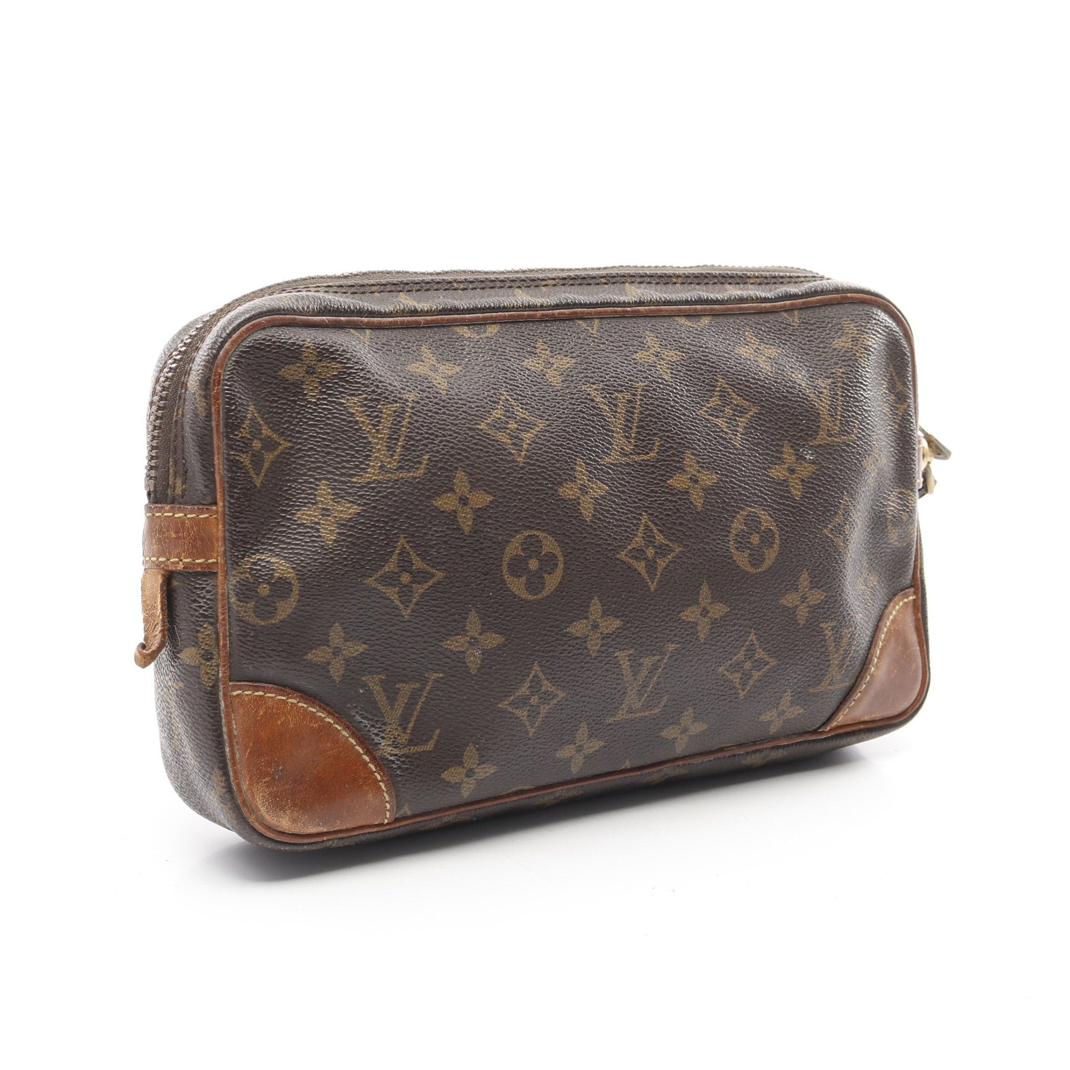 Louis Vuitton Louis Vuitton Marly Dragonne Monogram Clutch Bag Second Leather Brown Size ONE SIZE - 2 Thumbnail