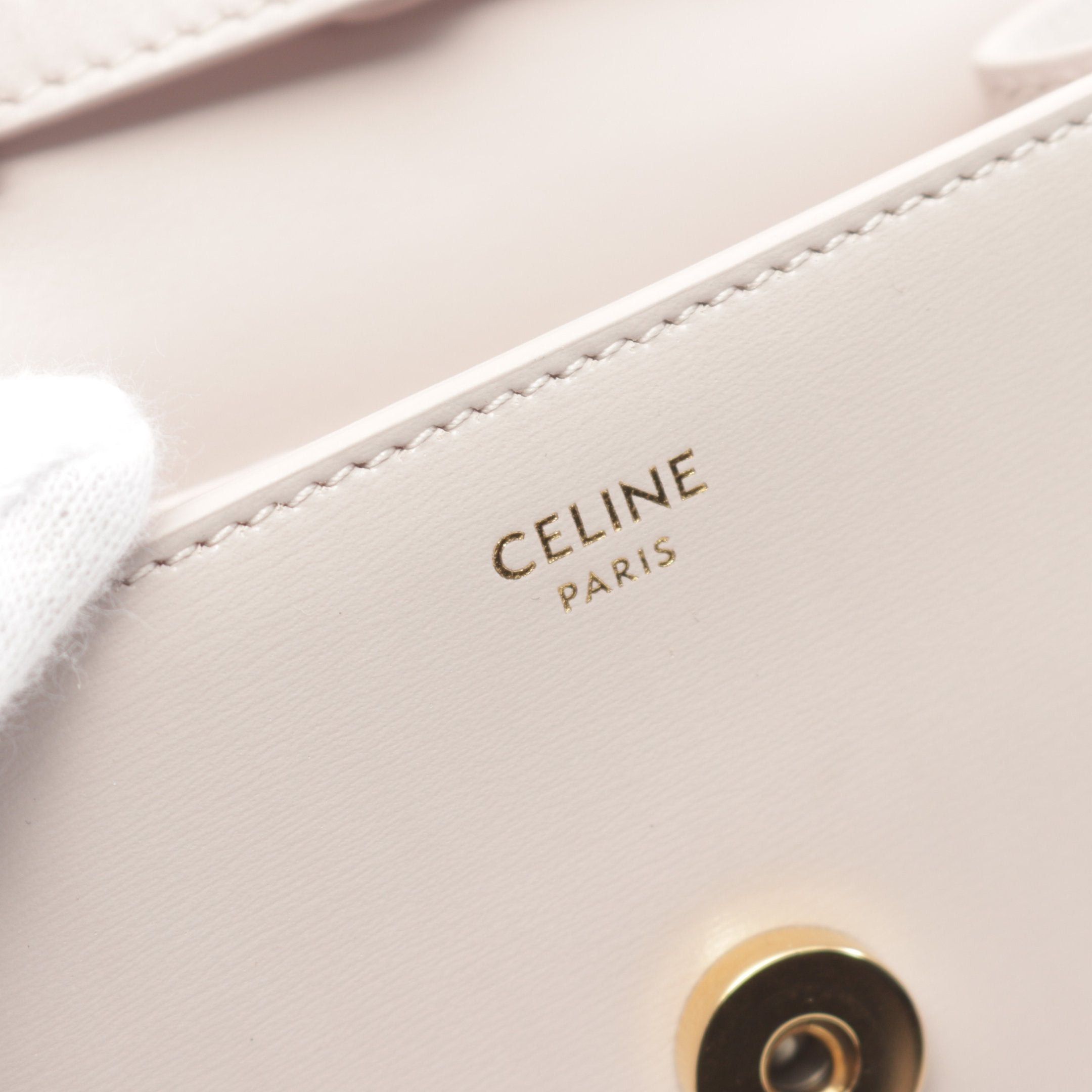 Celine Celine Triomphe Chain Shoulder Bag Leather Light Pink Size ONE SIZE - 4 Thumbnail