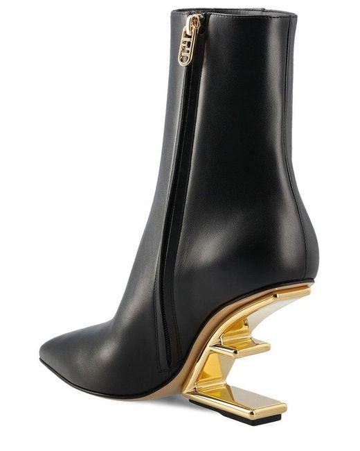 Fendi Fendi First ankle boots in smooth black leather 95mm Size US 6 / IT 36 - 3 Thumbnail
