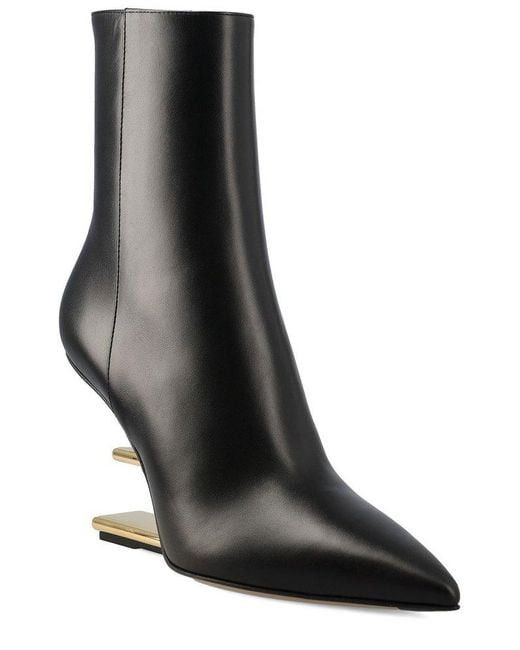 Fendi Fendi First ankle boots in smooth black leather 95mm Size US 7 / IT 37 - 2 Thumbnail