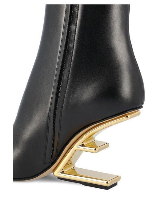 Fendi Fendi First ankle boots in smooth black leather 95mm Size US 9 / IT 39 - 4 Thumbnail