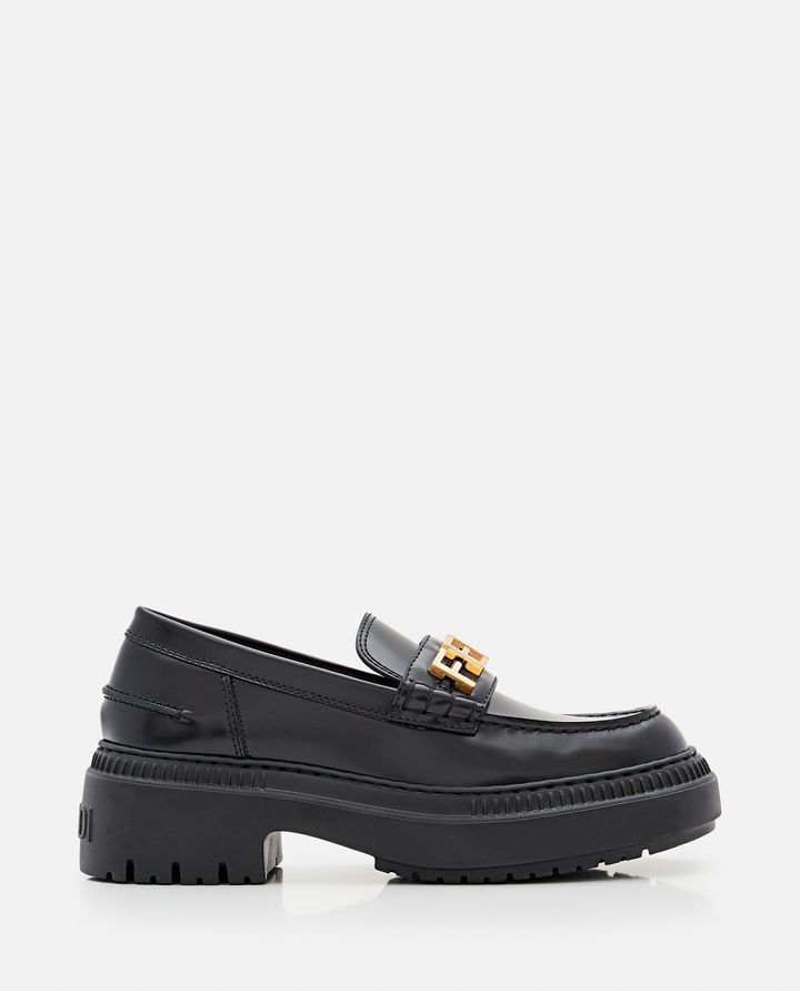 Fendi Fendigraphy Leather Loafers in Black Size US 5 / IT 35 - 4 Thumbnail