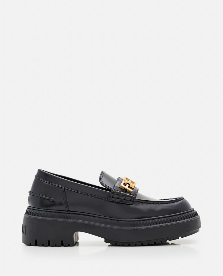 Fendi Fendigraphy Leather Loafers in Black Size US 7 / IT 37 - 4 Thumbnail