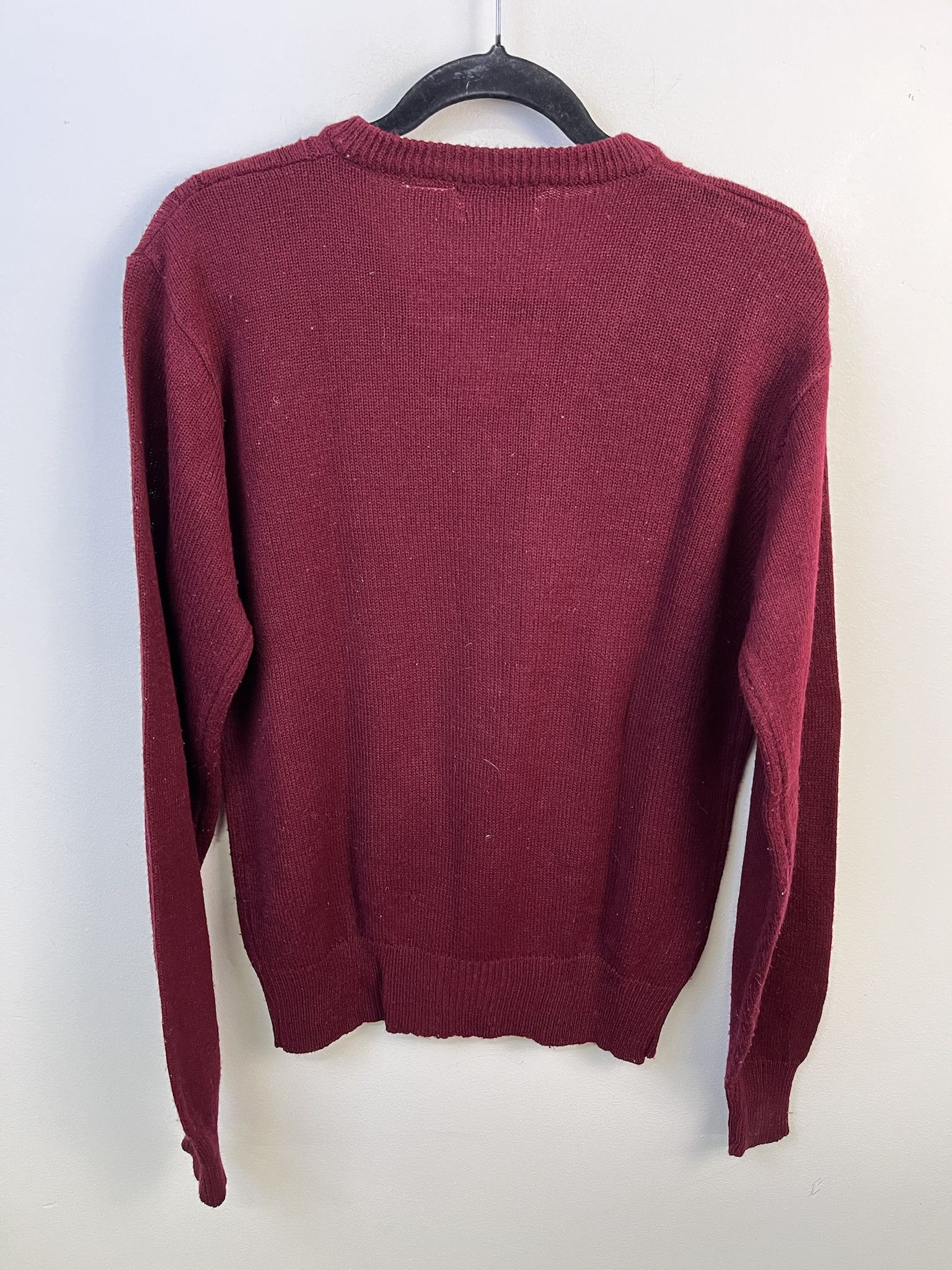 Vintage Vintage Knit Sweater 1990s Thick Knit Men's Store Maroon Cableknit Sweater Size XL Tall Size US XL / EU 56 / 4 - 3 Thumbnail