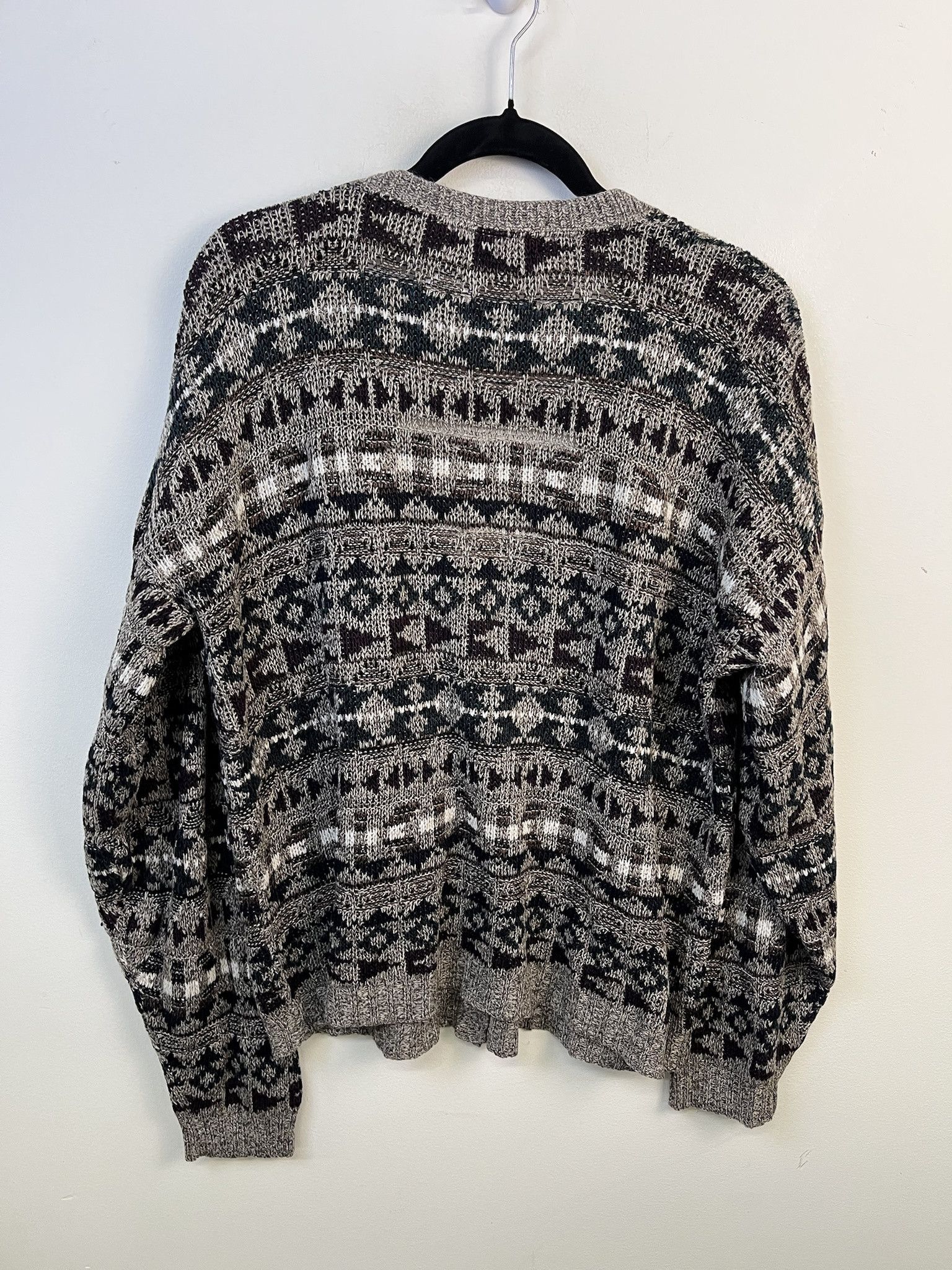 Other Vintage Knit Sweater 1990s Thick Knit David Taylor Symbol Striped Knit Cardigan Size L Size US L / EU 52-54 / 3 - 3 Thumbnail