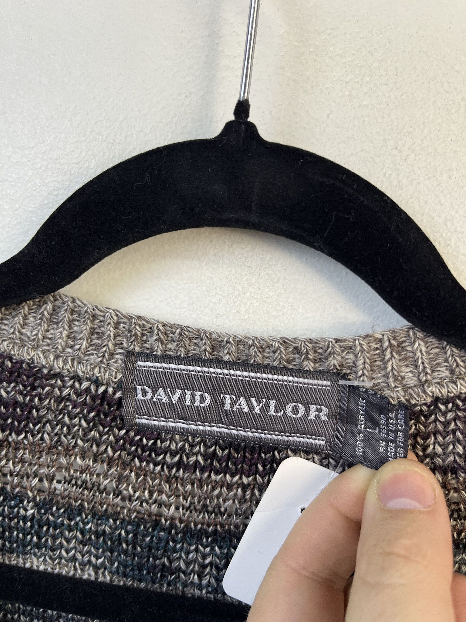Other Vintage Knit Sweater 1990s Thick Knit David Taylor Symbol Striped Knit Cardigan Size L Size US L / EU 52-54 / 3 - 2 Thumbnail