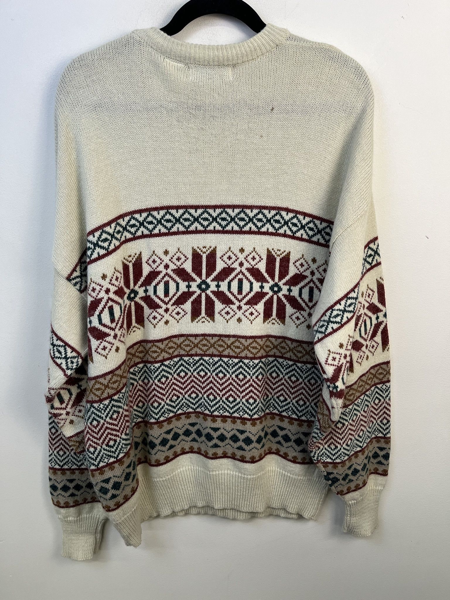 Vintage Vintage Knit Sweater 1990s Thick Knit St Johns Bay Snowflake Hypno Stripe Knit Sweater Size XL Size US XL / EU 56 / 4 - 3 Thumbnail