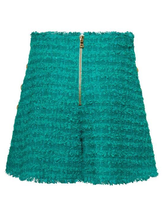 Balmain BALMAIN Women Shorts & Burmudas AF1PA089XE367CG Green Size 27" / US 4 / IT 40 - 2 Thumbnail