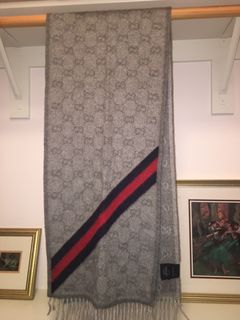 Gucci Rust Supreme GG Monogram Alpaca Wool Scarf Gucci