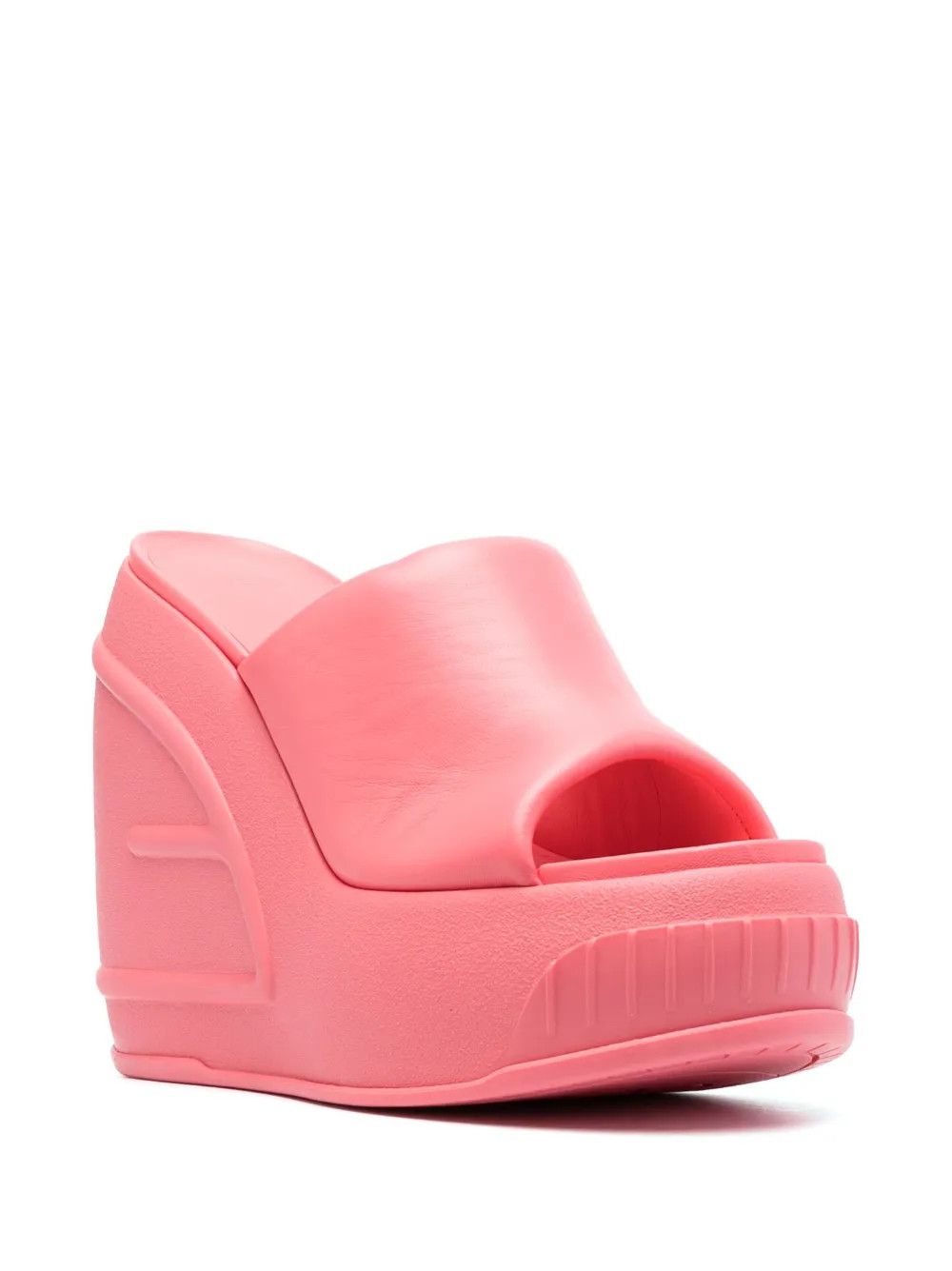 Fendi Wedge FF Pattern Platform Slides Sandals in pink