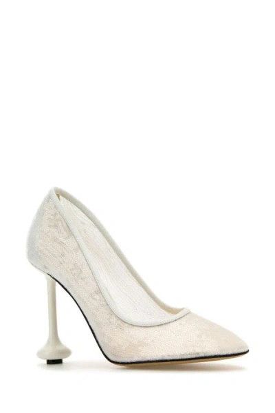 Loewe Toy Pump 90 Paillettes-38.5 Nd Female In White Size US 7 / IT 37 - 2 Thumbnail