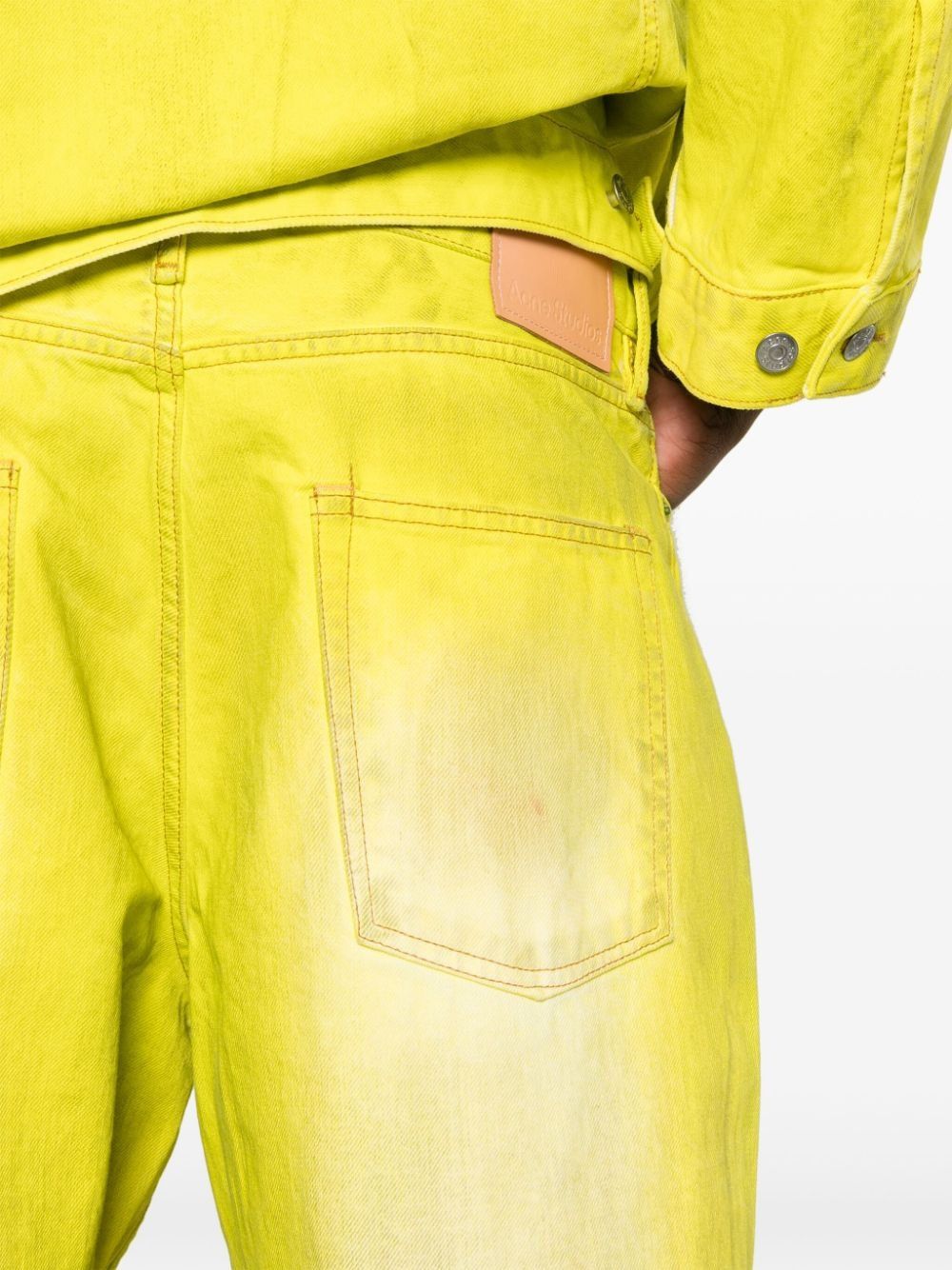 Acne Studios Yellow low-rise wide-leg jeans waxed jeans Size US 28 / EU 44 - 5 Thumbnail