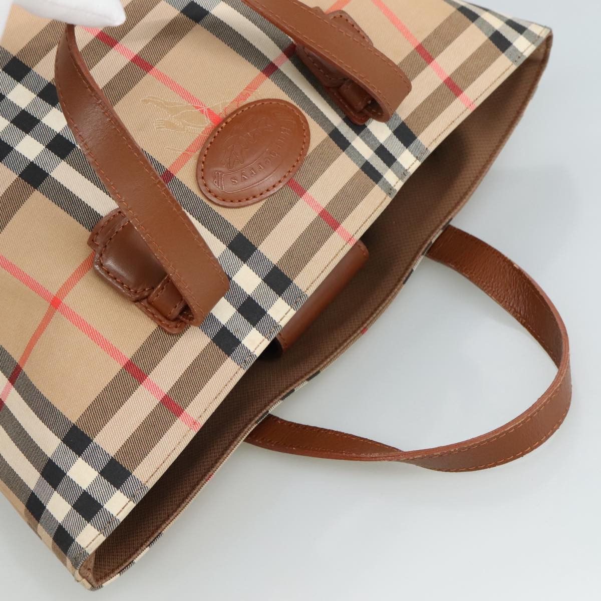Burberry Nova Check Beige Canvas Handbag (Pre-Owned) Size ONE SIZE - 17 Thumbnail