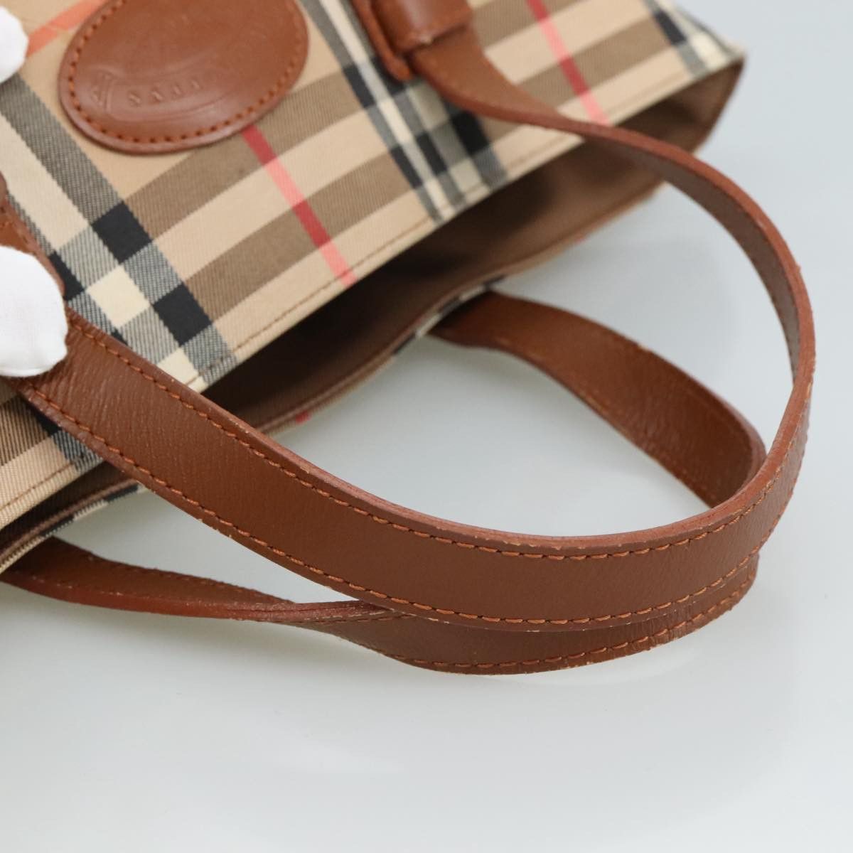 Burberry Nova Check Beige Canvas Handbag (Pre-Owned) Size ONE SIZE - 5 Thumbnail