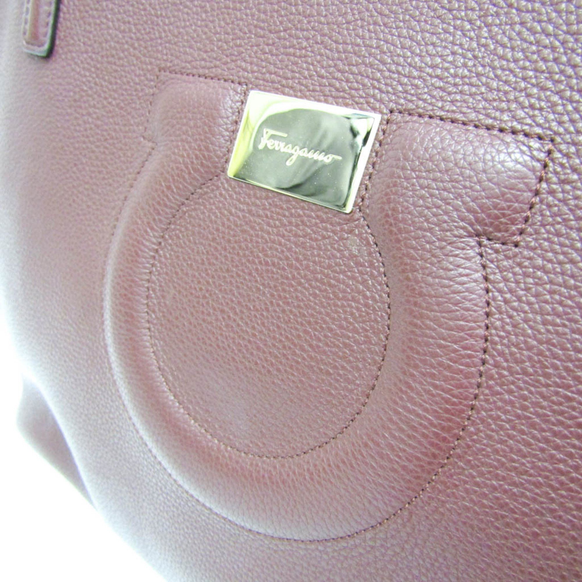 Salvatore Ferragamo Burgundy Leather Tote Bag (Pre-Owned) Size ONE SIZE - 14 Thumbnail