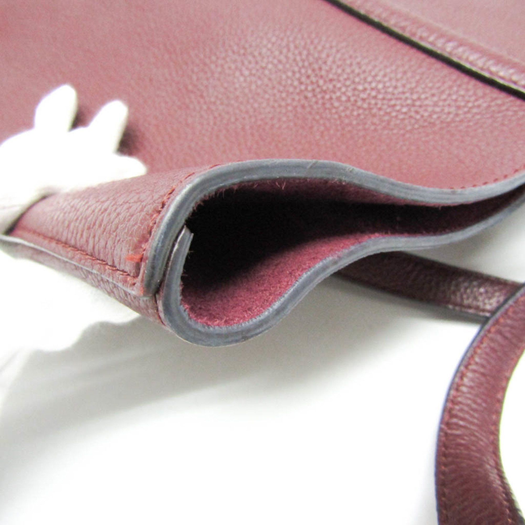 Salvatore Ferragamo Burgundy Leather Tote Bag (Pre-Owned) Size ONE SIZE - 7 Thumbnail