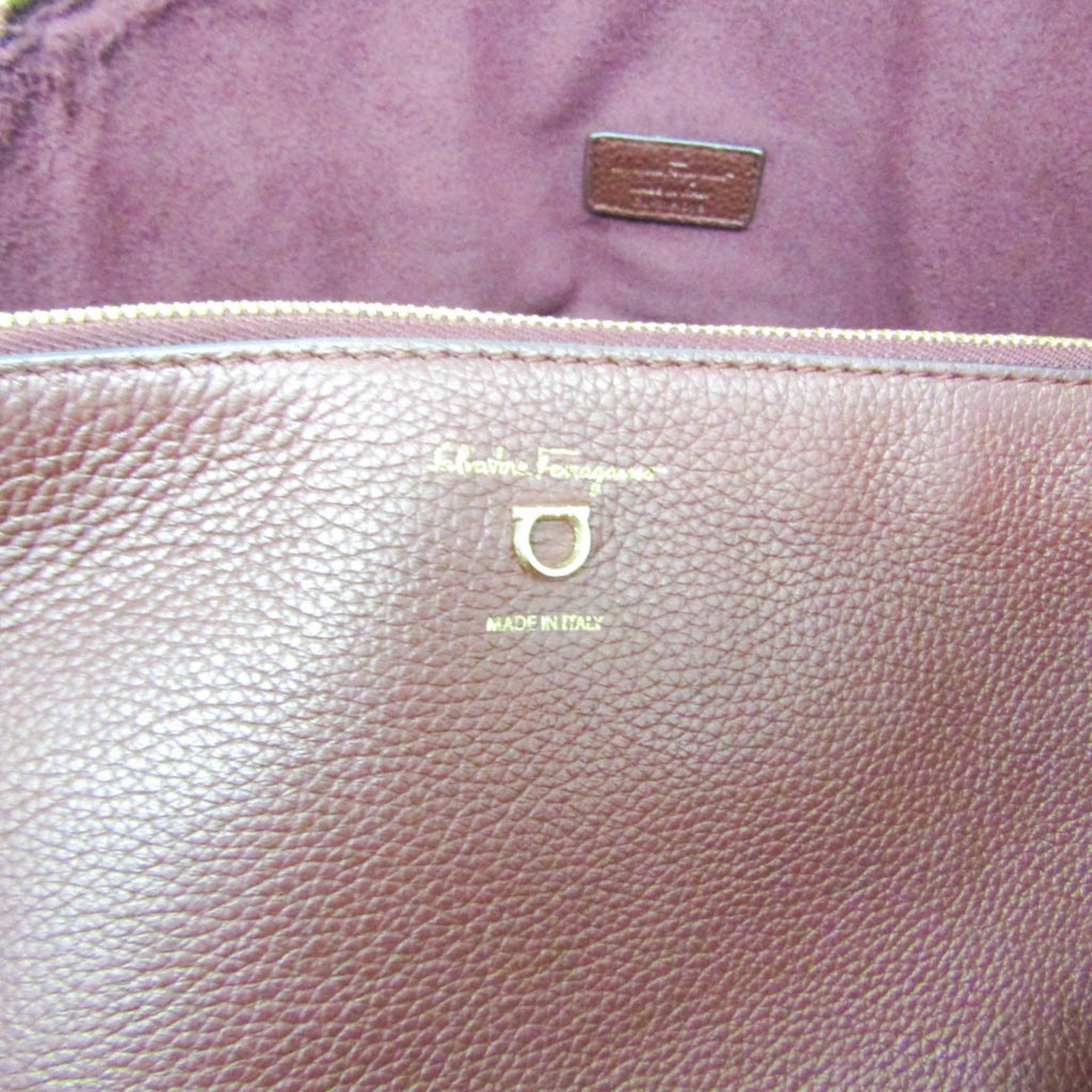 Salvatore Ferragamo Burgundy Leather Tote Bag (Pre-Owned) Size ONE SIZE - 11 Thumbnail