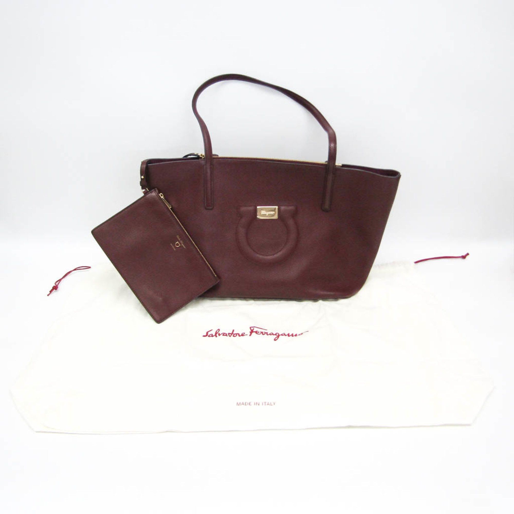 Salvatore Ferragamo Burgundy Leather Tote Bag (Pre-Owned) Size ONE SIZE - 12 Thumbnail