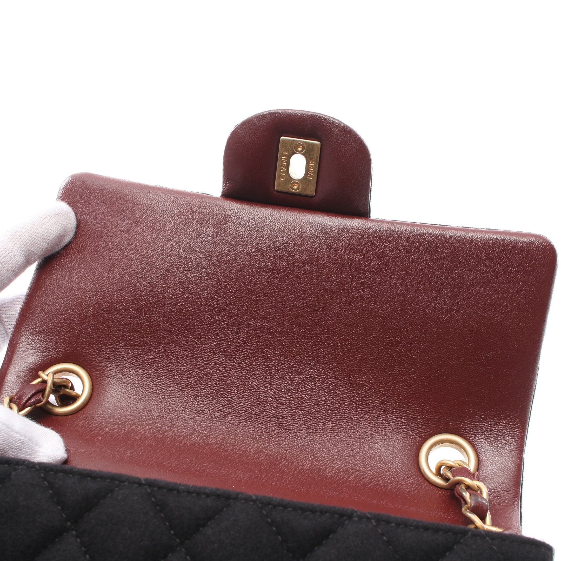 Chanel Chanel Matelasse Chain Shoulder Bag Wool Lambskin Black Bordeaux Gold Hardware Marine Motif Size ONE SIZE - 10 Thumbnail