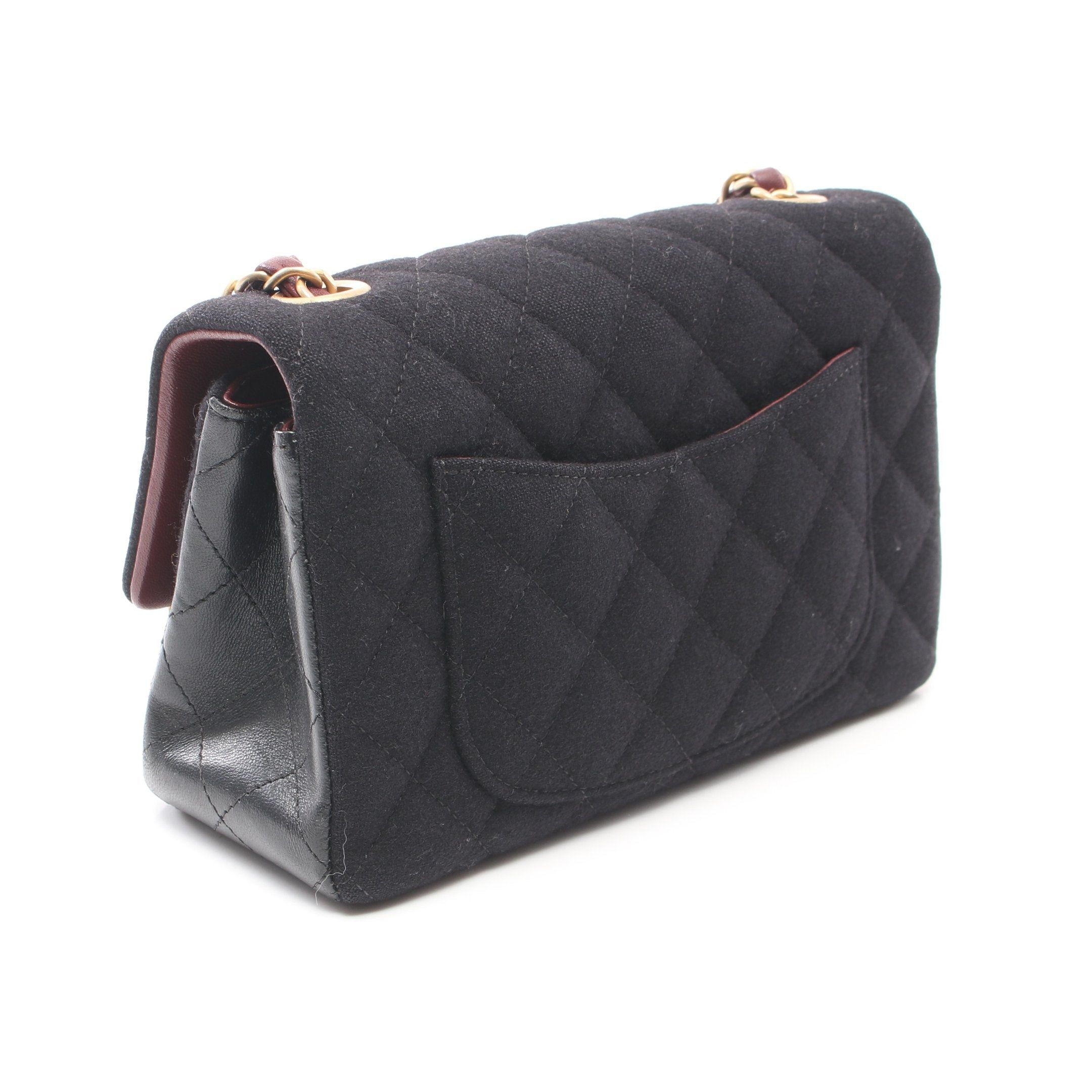 Chanel Chanel Matelasse Chain Shoulder Bag Wool Lambskin Black Bordeaux Gold Hardware Marine Motif Size ONE SIZE - 2 Thumbnail