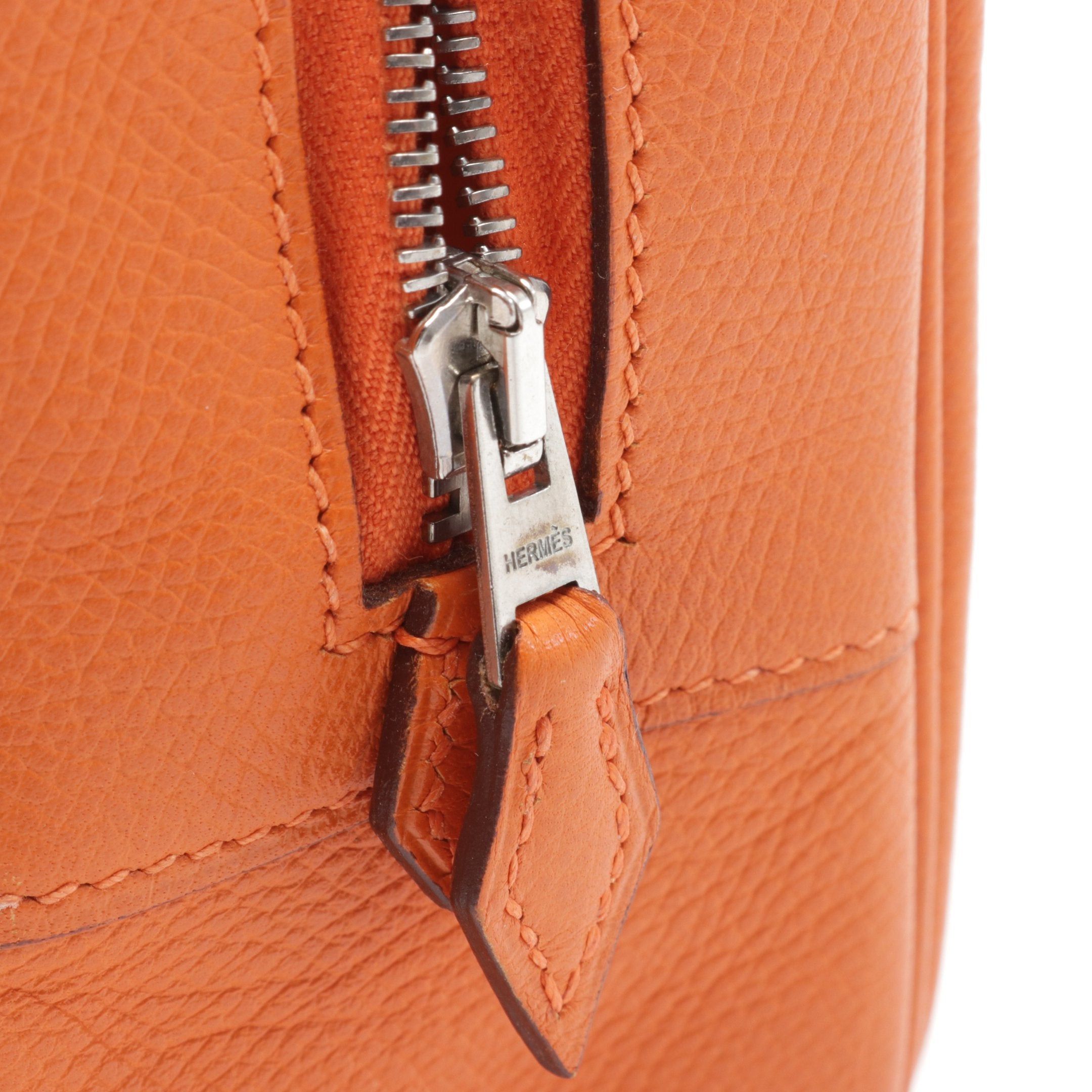 Hermes Hermes Plum Elan 28 Handbag Veau Epsom Orange Silver Hardware □I Stamp (Manufactured Around 2005) Size ONE SIZE - 8 Thumbnail