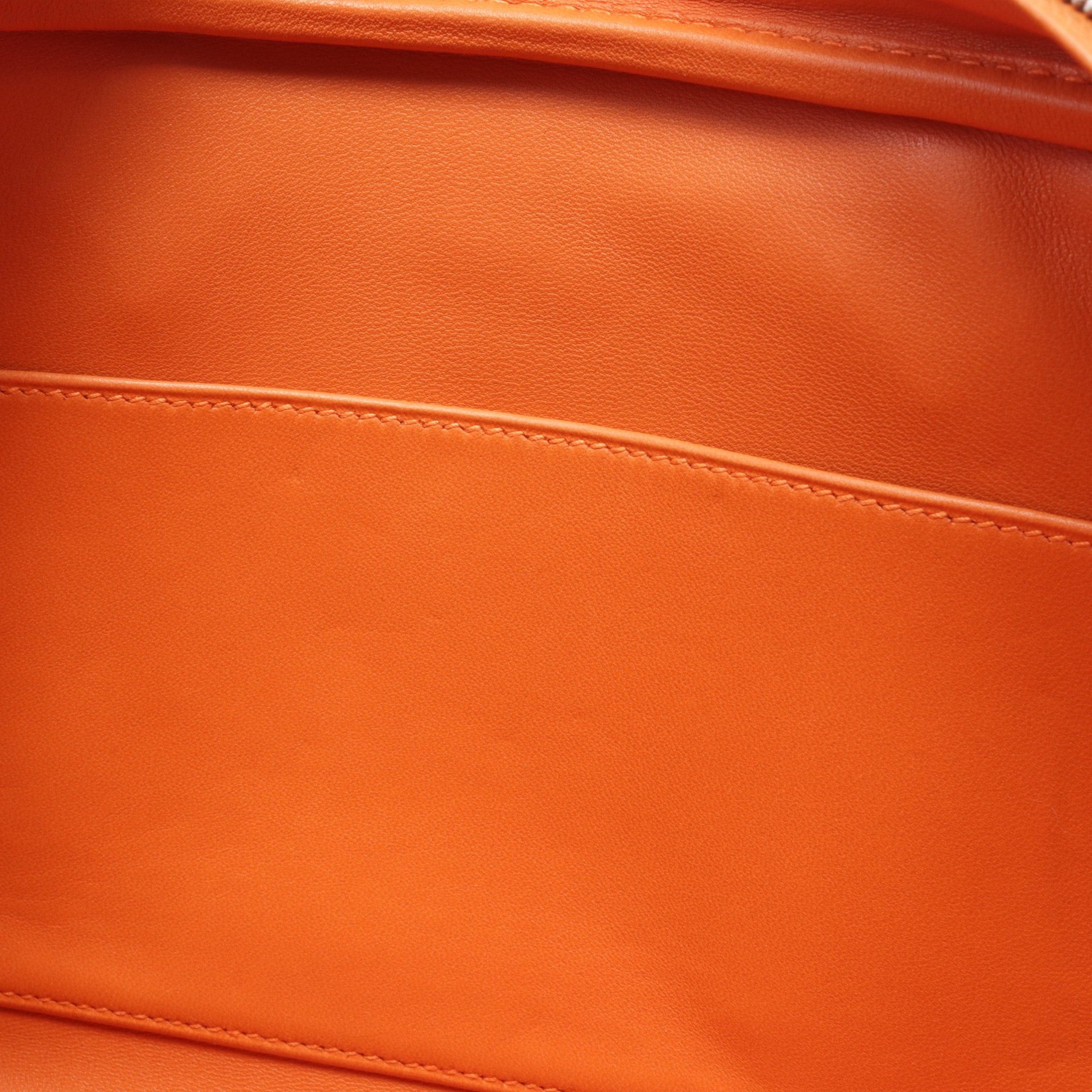 Hermes Hermes Plum Elan 28 Handbag Veau Epsom Orange Silver Hardware □I Stamp (Manufactured Around 2005) Size ONE SIZE - 7 Thumbnail