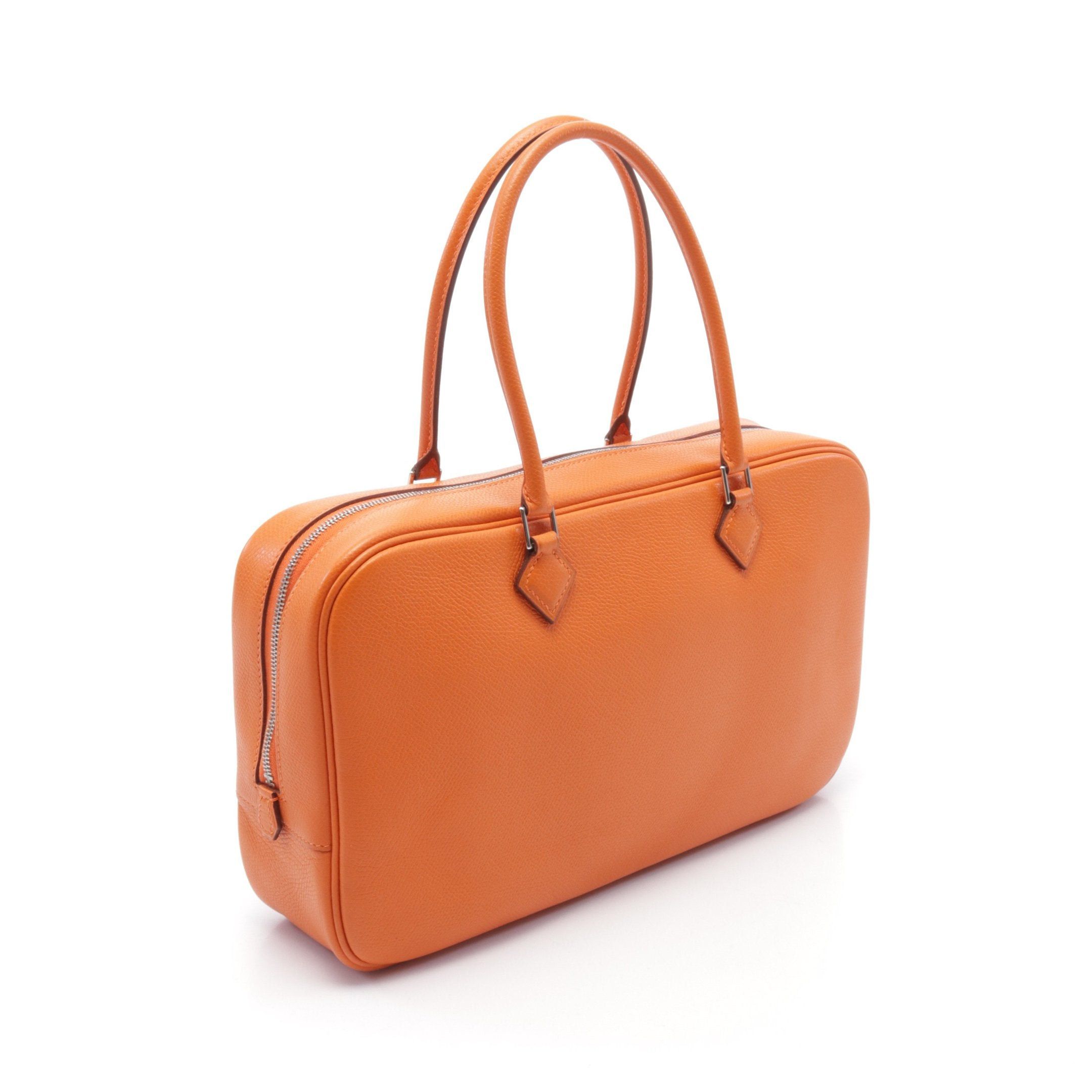 Hermes Hermes Plum Elan 28 Handbag Veau Epsom Orange Silver Hardware □I Stamp (Manufactured Around 2005) Size ONE SIZE - 2 Thumbnail