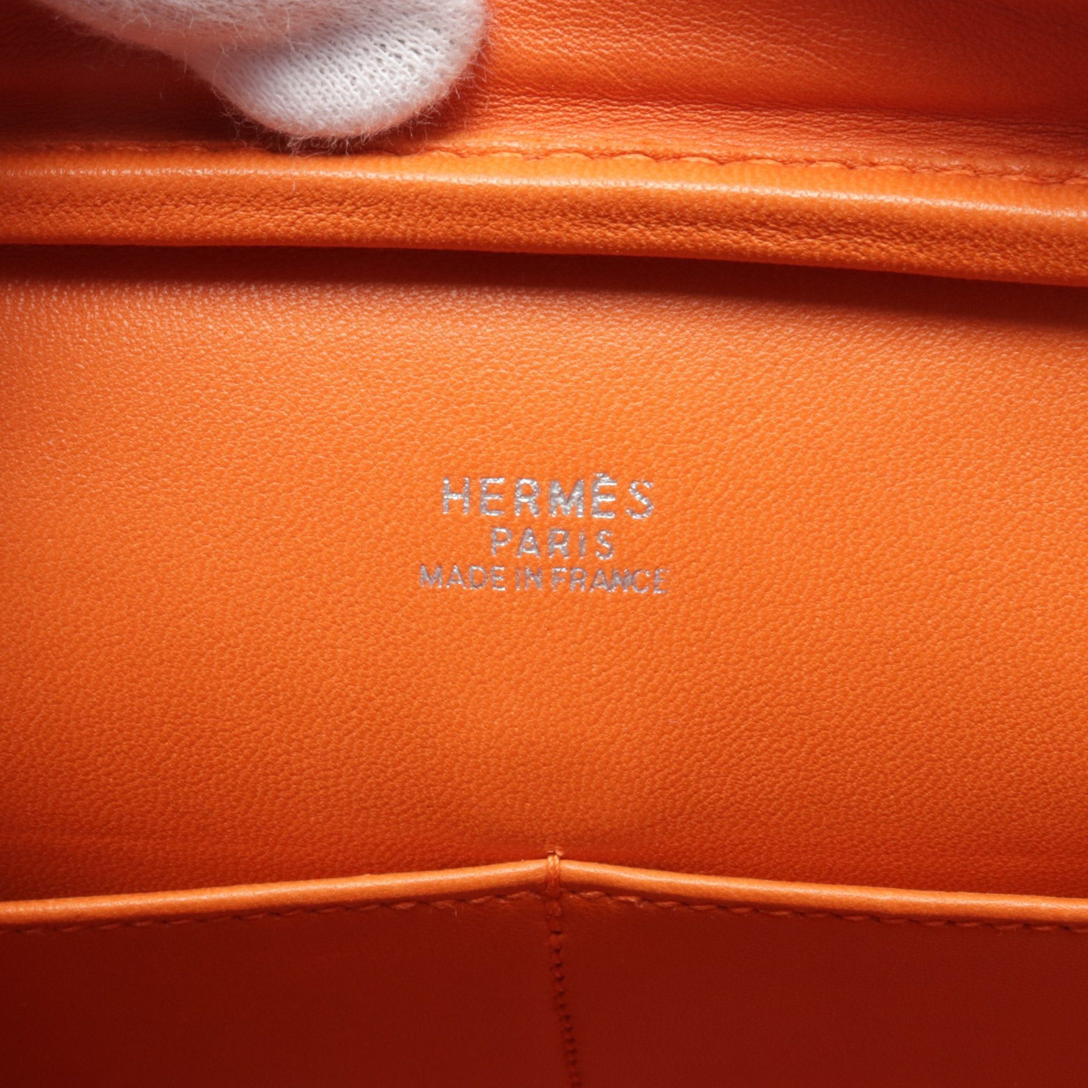 Hermes Hermes Plum Elan 28 Handbag Veau Epsom Orange Silver Hardware □I Stamp (Manufactured Around 2005) Size ONE SIZE - 4 Thumbnail