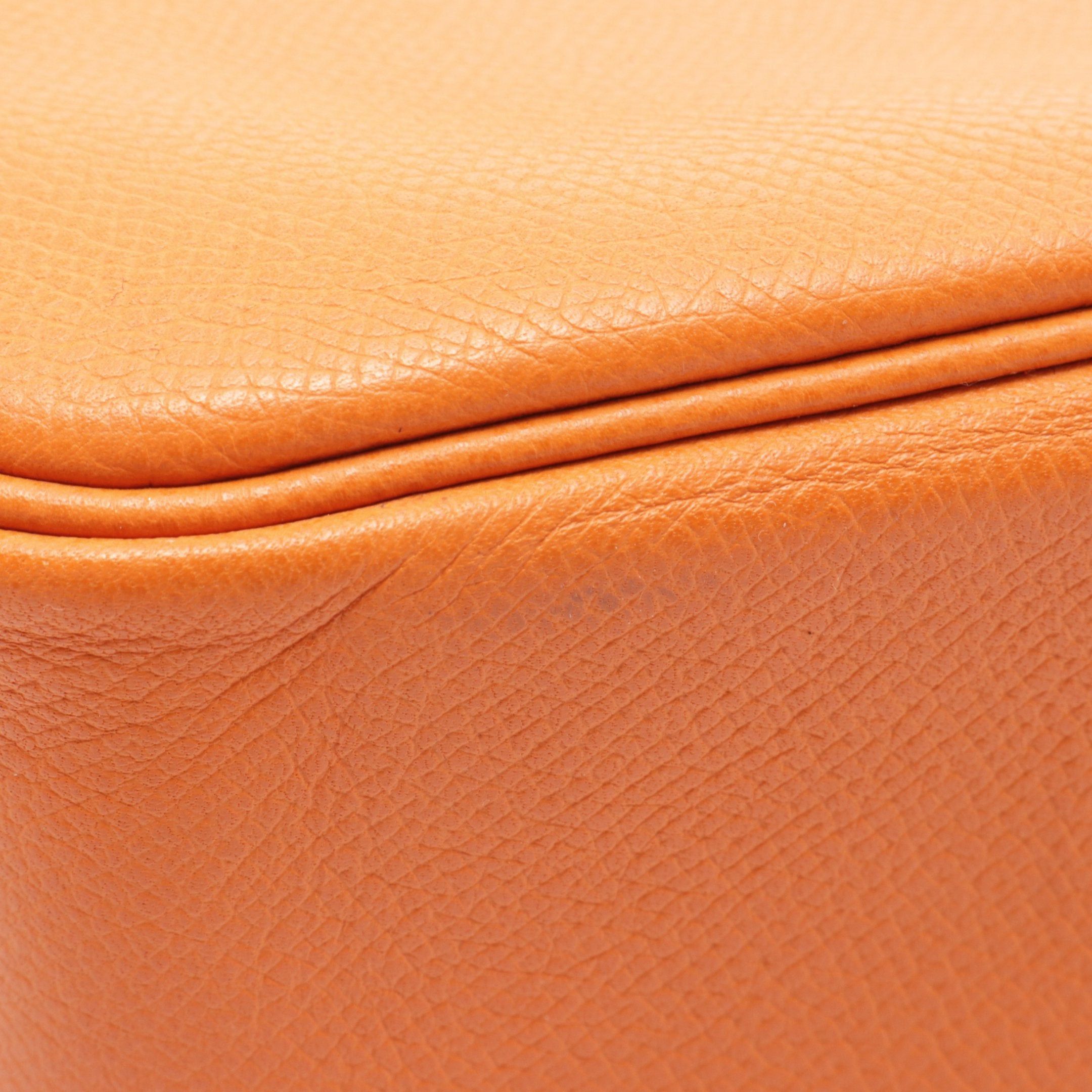 Hermes Hermes Plum Elan 28 Handbag Veau Epsom Orange Silver Hardware □I Stamp (Manufactured Around 2005) Size ONE SIZE - 6 Thumbnail