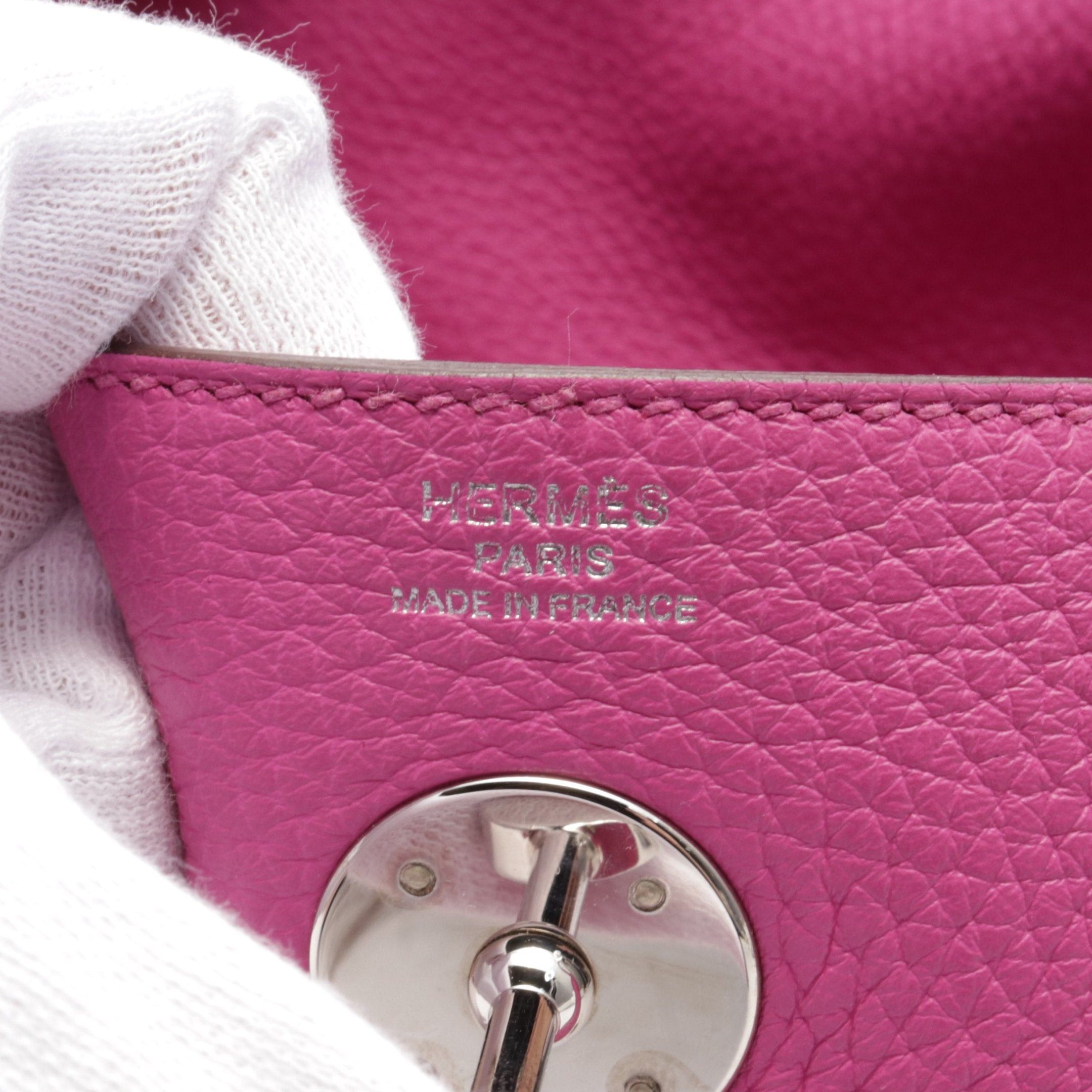 Hermes Hermes Lindy 26 Rose Shocking Shoulder Bag Clemence Leather Pink Purple Silver Hardware C Engraved Size ONE SIZE - 4 Thumbnail
