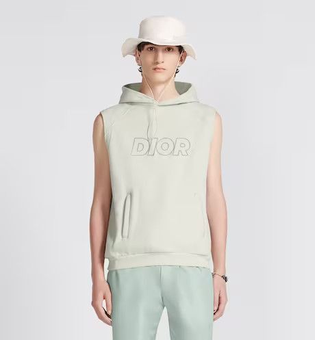 Dior Oversized Sleeveless Hooded Sweatshirt Khaki Green Size US XL / EU 56 / 4 - 2 Thumbnail