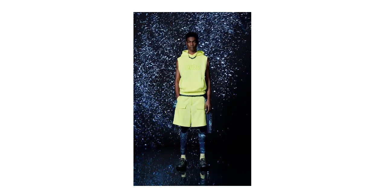 Dior Oversized Sleeveless Hooded Sweatshirt Yellow Cotton-Blend Fleece Size US L / EU 52-54 / 3 - 3 Thumbnail