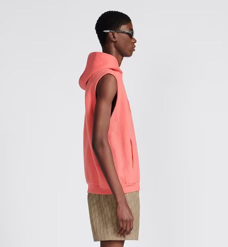 Dior Oversized Sleeveless Hooded Sweatshirt Coral Cotton-Blend Fleece Size US L / EU 52-54 / 3 - 4 Thumbnail