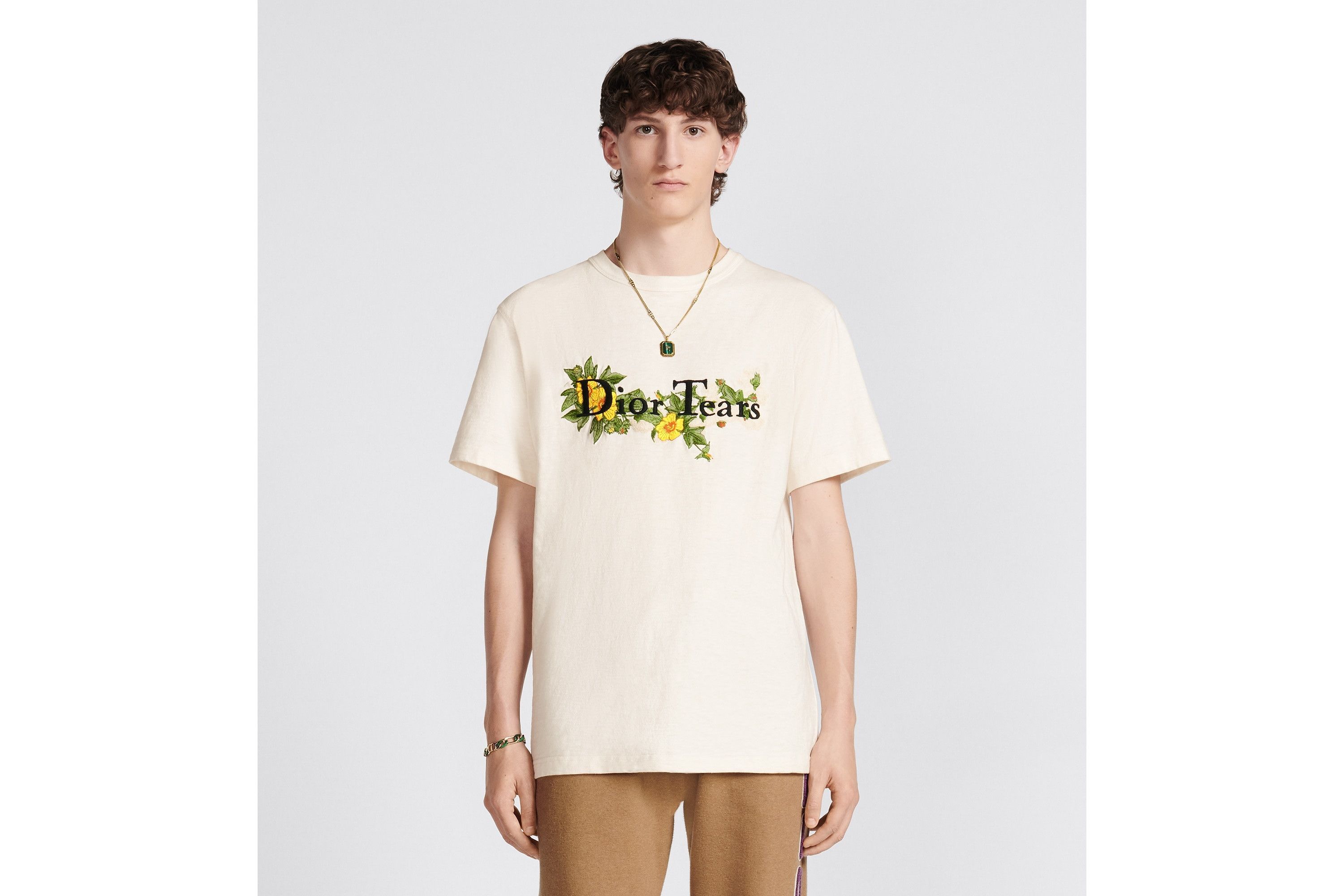 Dior Relaxed-Fit DIOR TEARS T-Shirt White Slub Cotton Jersey Size US XS / EU 42 / 0 - 4 Thumbnail