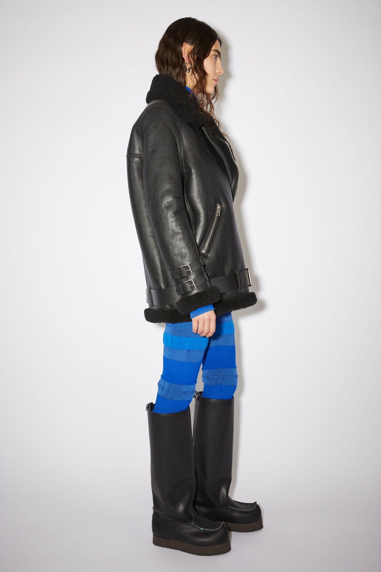 Acne Studios Leather Shearling Jacket Size L / US 10 / IT 46 - 4 Thumbnail